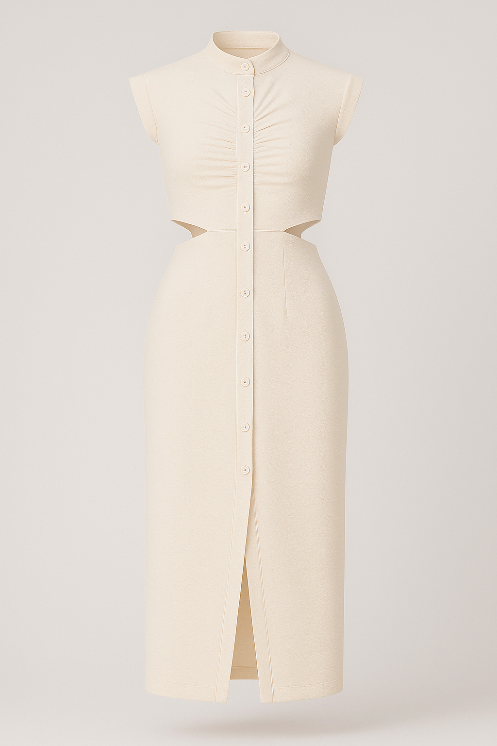 Lisette | Abito Elegante con Maniche a Cappuccio - Albicocca - abbigliamento formale abito con spacco abito elegante comfort premium design raffinato maniche a cappuccio moda moderna outfit romantico stile sofisticato tunica versatile - Concept Palermo
