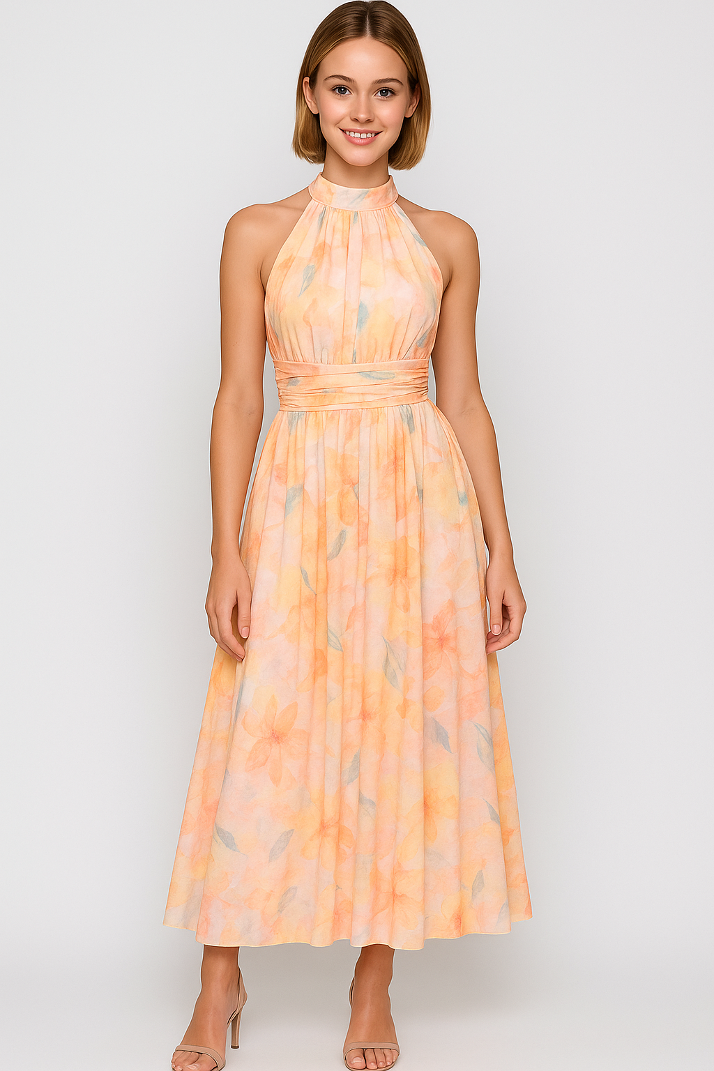Vanna | Abito Maxi Estivo Elegante per Donna - - abito estivo abito maxi abito scollato abito senza maniche design unico elegante matrimonio in spiaggia occasioni speciali stile fluido tessuto leggero - Concept Palermo