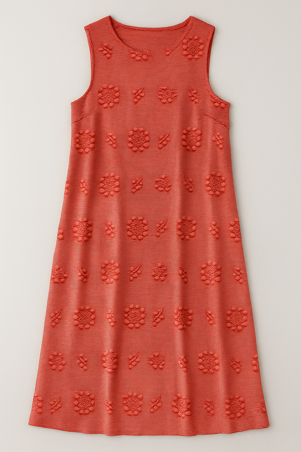 Bethany | Abito Estivo Donna con Tasche Elegante - Rosso - abbigliamento estivo abito con tasche abito estivo comfort quotidiano eleganza semplice lunghezza midi ricami floreali silhouette relaxed stile casual estivo vestito senza maniche - Concept Palermo