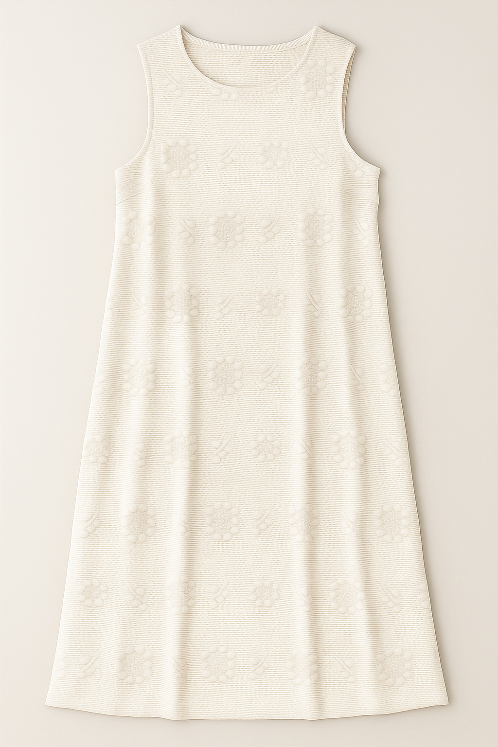 Bethany | Abito Estivo Donna con Tasche Elegante - Bianco - abbigliamento estivo abito con tasche abito estivo comfort quotidiano eleganza semplice lunghezza midi ricami floreali silhouette relaxed stile casual estivo vestito senza maniche - Concept Palermo