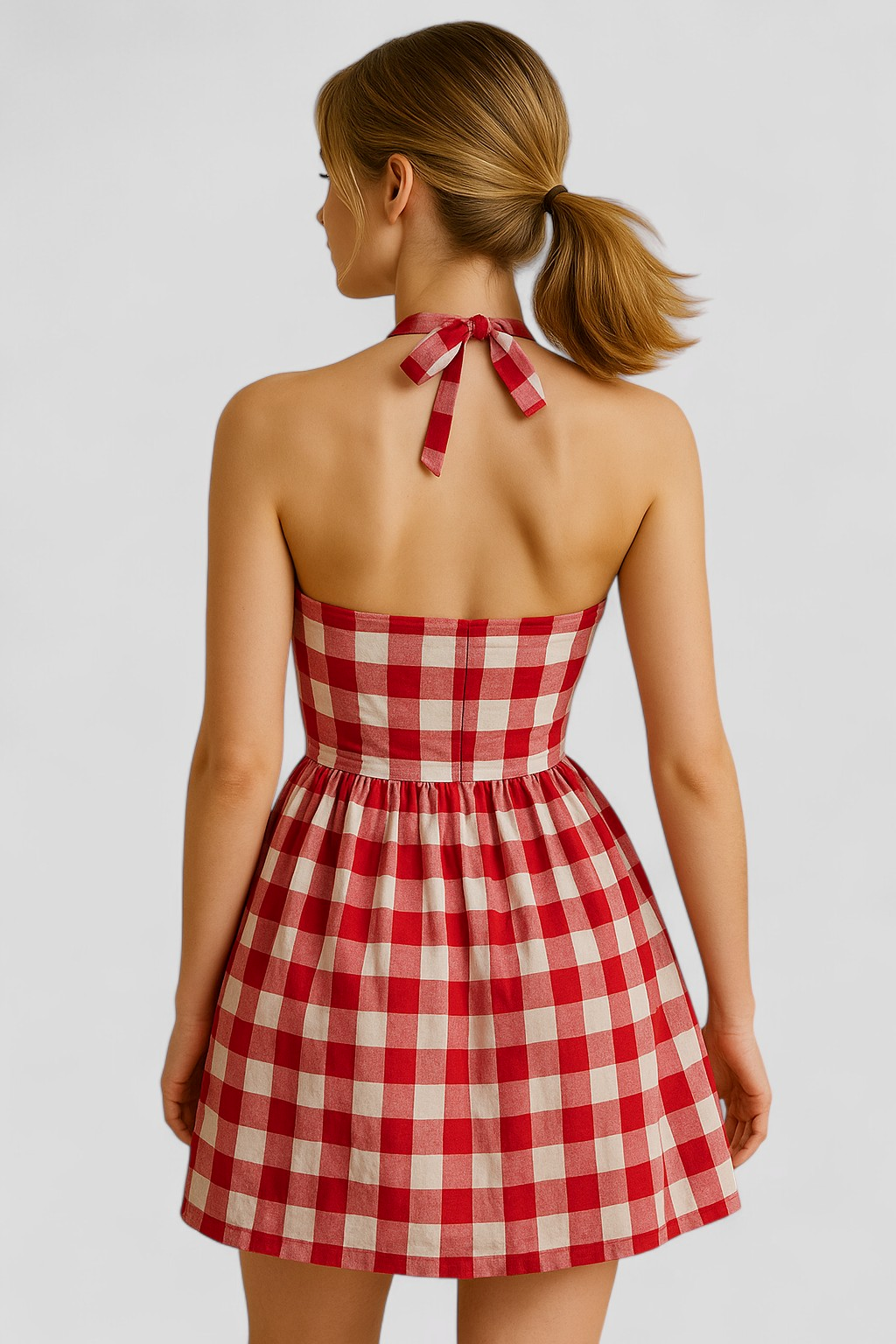 Avena | Abito Donna Flare Elegante in Cotone - - abito corto abito flare abito halter abito in cotone abito senza maniche fashion elegante look estivo moda femminile vestibilità regolare vestito estivo - Concept Palermo