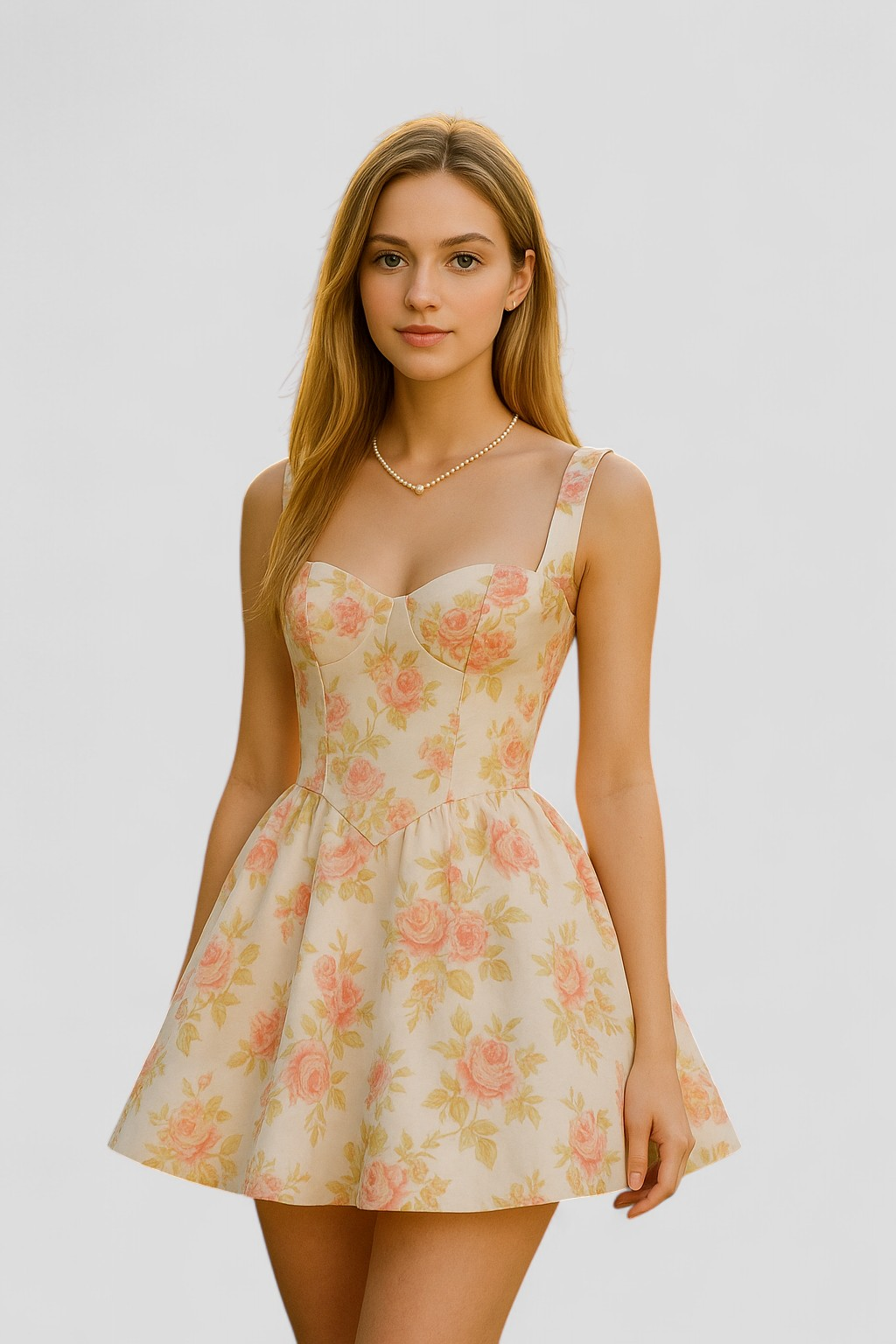 Lizz | Abito Donna Elegante Senza Maniche Floreale - - abito collo a cuore abito corto abito estivo abito floreale abito regolare abito senza maniche moda estiva stampa floreale vestito leggero vestito per occasioni speciali - Concept Palermo