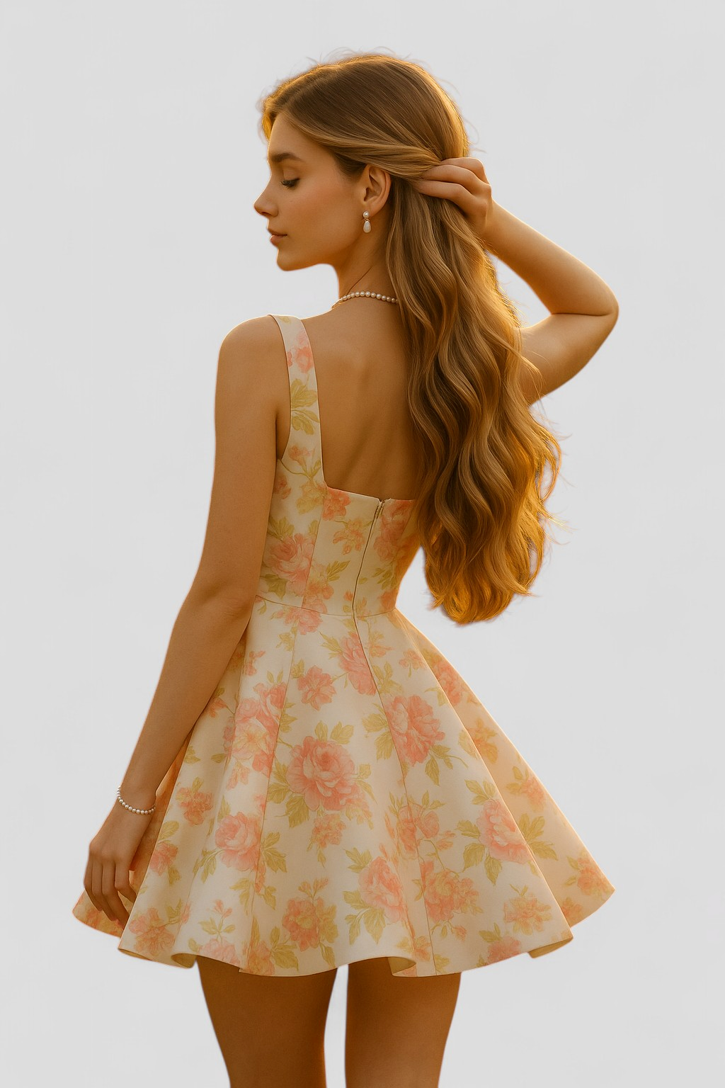 Lizz | Abito Donna Elegante Senza Maniche Floreale - - abito collo a cuore abito corto abito estivo abito floreale abito regolare abito senza maniche moda estiva stampa floreale vestito leggero vestito per occasioni speciali - Concept Palermo