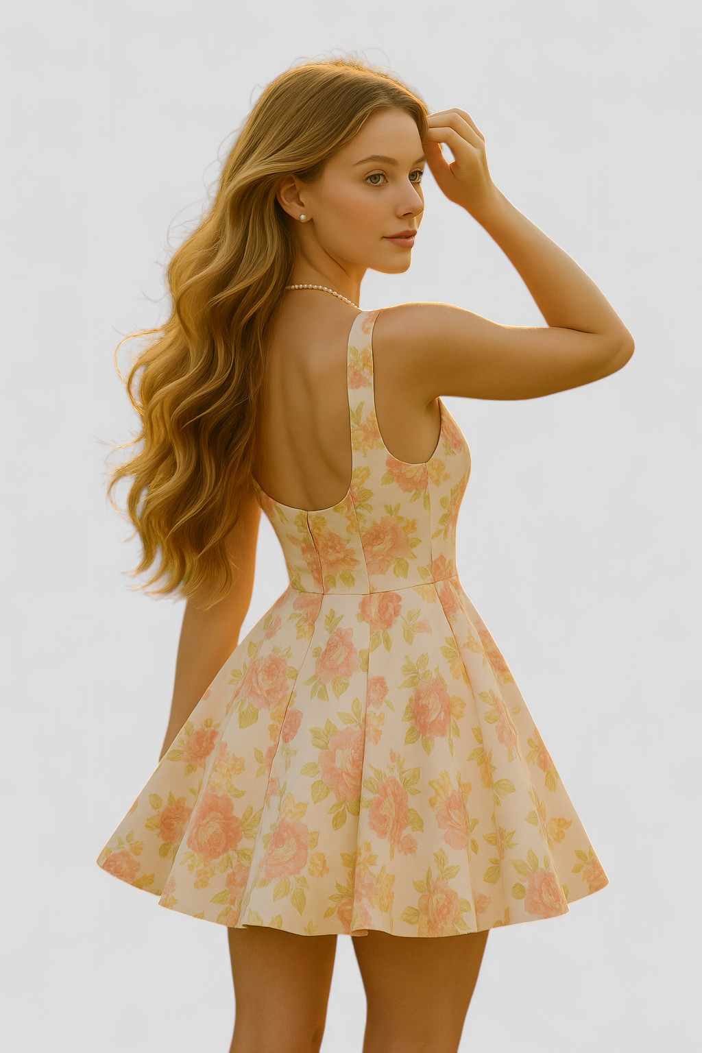 Lizz | Abito Donna Elegante Senza Maniche Floreale - - abito collo a cuore abito corto abito estivo abito floreale abito regolare abito senza maniche moda estiva stampa floreale vestito leggero vestito per occasioni speciali - Concept Palermo