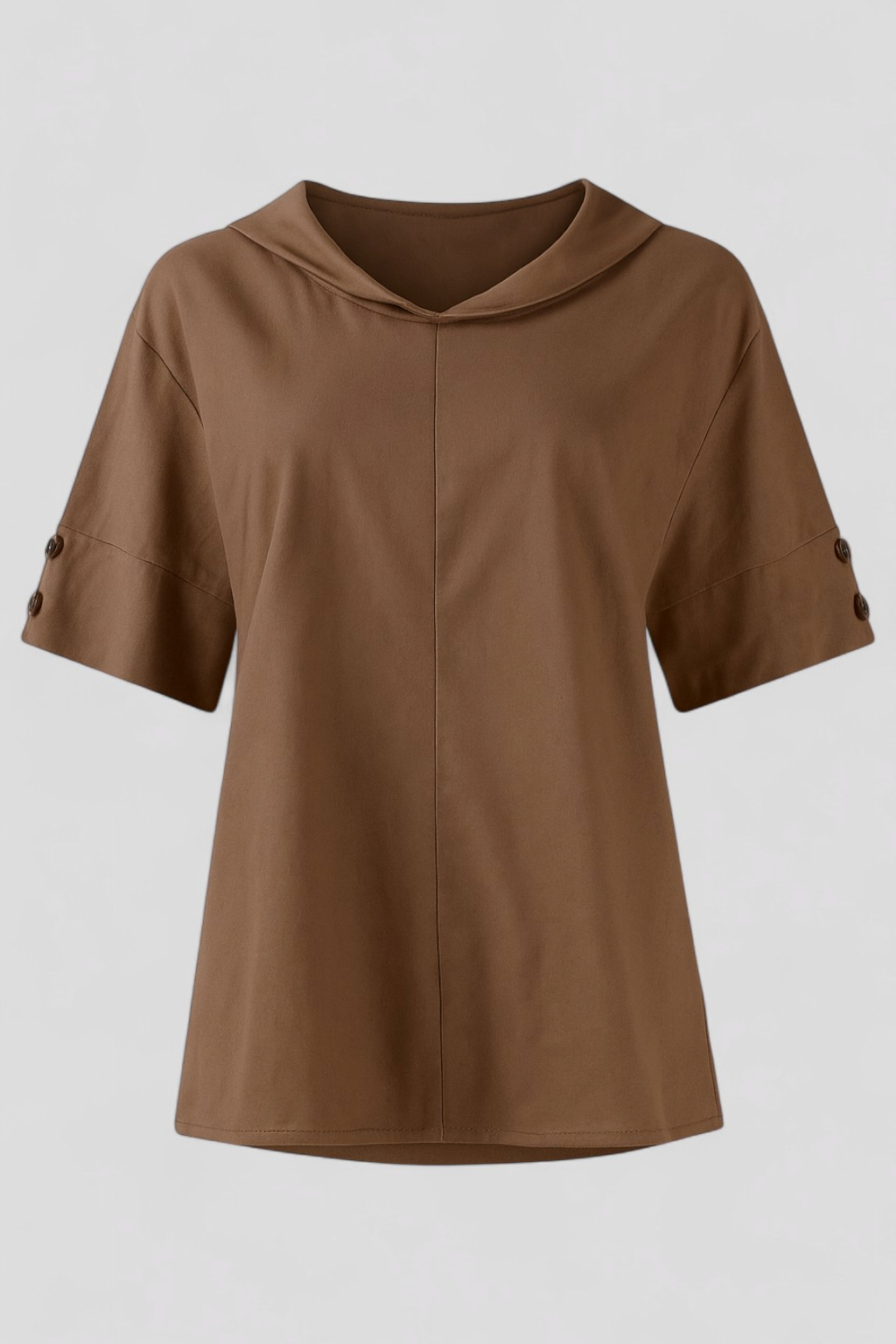 Gema | Blusa Donna Elegante in Lino Leggera - Marrone - abbigliamento casual blusa ampia blusa donna estiva blusa in lino maglia traspirante moda donna outfit versatile style chic tessuto naturale top leggero - Concept Palermo
