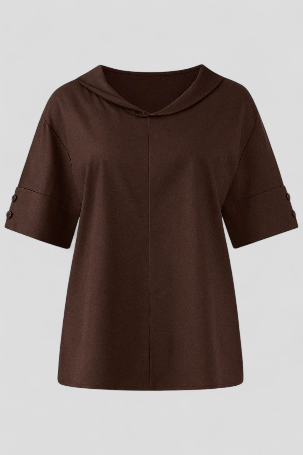 Gema | Blusa Donna Elegante in Lino Leggera - Marrone scuro - abbigliamento casual blusa ampia blusa donna estiva blusa in lino maglia traspirante moda donna outfit versatile style chic tessuto naturale top leggero - Concept Palermo