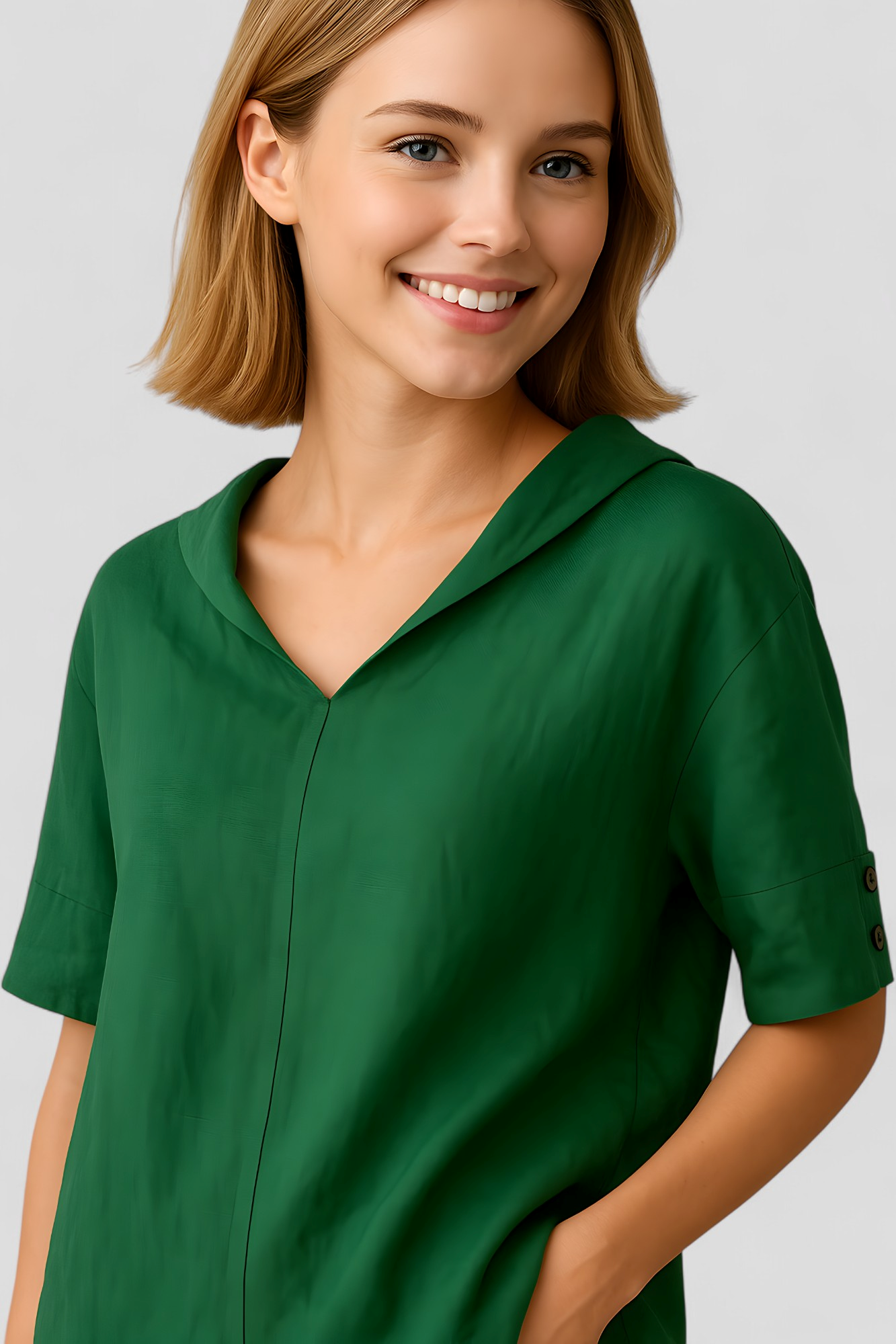 Gema | Blusa Donna Elegante in Lino Leggera - - abbigliamento casual blusa ampia blusa donna estiva blusa in lino maglia traspirante moda donna outfit versatile style chic tessuto naturale top leggero - Concept Palermo