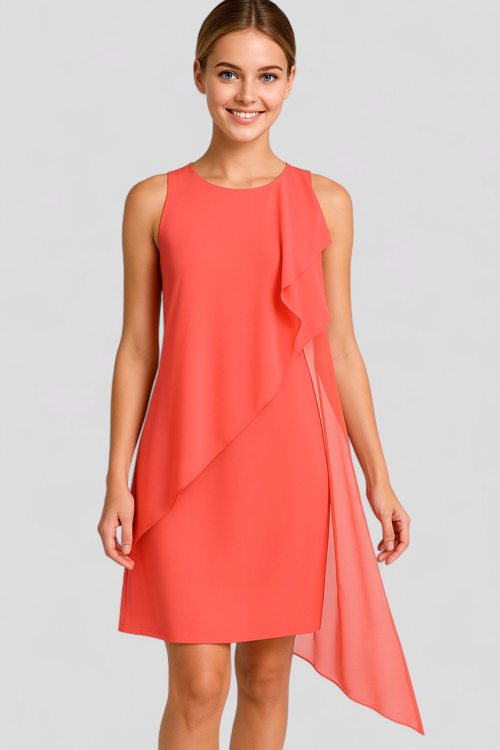 Edita | Abito Estivo Senza Maniche per Donna - - abito elegante abito estivo senza maniche abito traspirante moda estiva stile estivo sukienka con scollo rotondo sukienka estiva sukienka in chiffon sukienka slim fit sukienka versatile - Concept Palermo