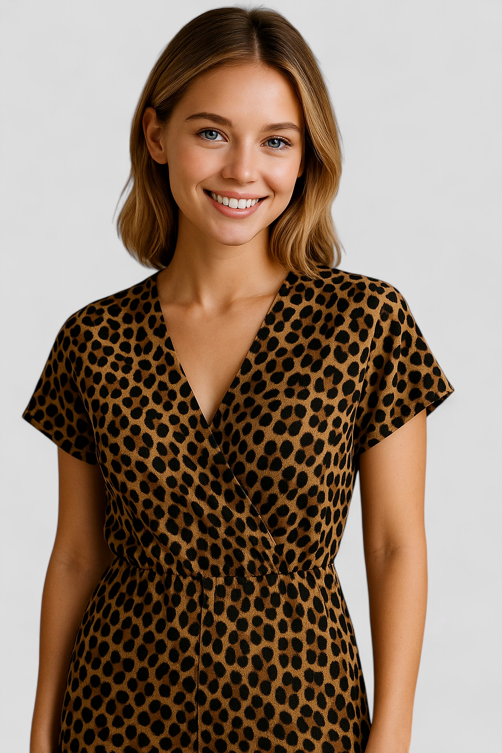Tecla | Tuta Elegante Donna con Motivo Pantera - - abbigliamento versatile collo a V design pantera materiale morbido occasione casual pantaloni larghi stile moderno tuta chic tuta donna tuta elegante - Concept Palermo