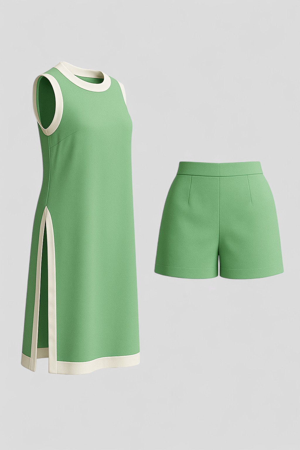 Arlo | Completo Estivo Donna Color Block Boho - Verde - Abbigliamento Casual Donna Abito Senza Maniche Comfort e Stile Donna Completo Estivo Donna Look Fresco Estivo Moda Color Block Outfit Boho Estate Set Due Pezzi Donna Shorts e Top Estivi Versatile Outfit Estivo - Concept Palermo