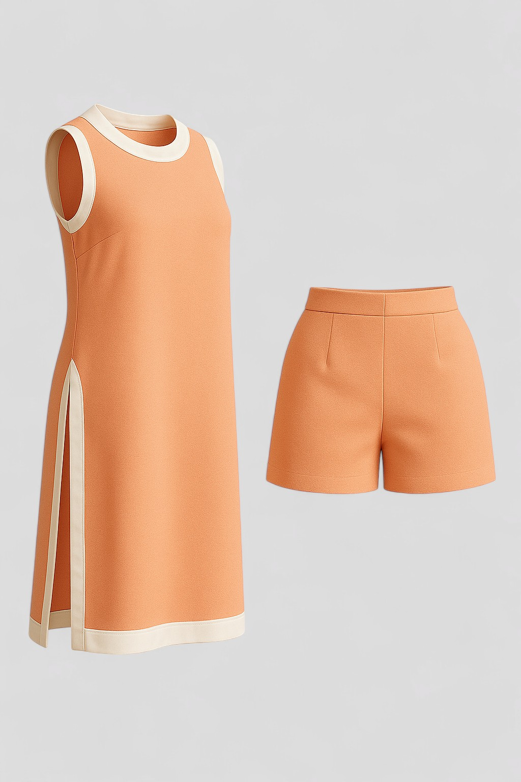 Arlo | Completo Estivo Donna Color Block Boho - Arancione - Abbigliamento Casual Donna Abito Senza Maniche Comfort e Stile Donna Completo Estivo Donna Look Fresco Estivo Moda Color Block Outfit Boho Estate Set Due Pezzi Donna Shorts e Top Estivi Versatile Outfit Estivo - Concept Palermo