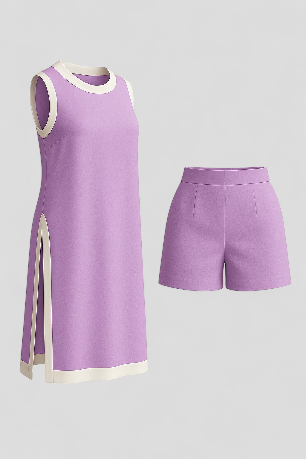 Arlo | Completo Estivo Donna Color Block Boho - Porpora - Abbigliamento Casual Donna Abito Senza Maniche Comfort e Stile Donna Completo Estivo Donna Look Fresco Estivo Moda Color Block Outfit Boho Estate Set Due Pezzi Donna Shorts e Top Estivi Versatile Outfit Estivo - Concept Palermo