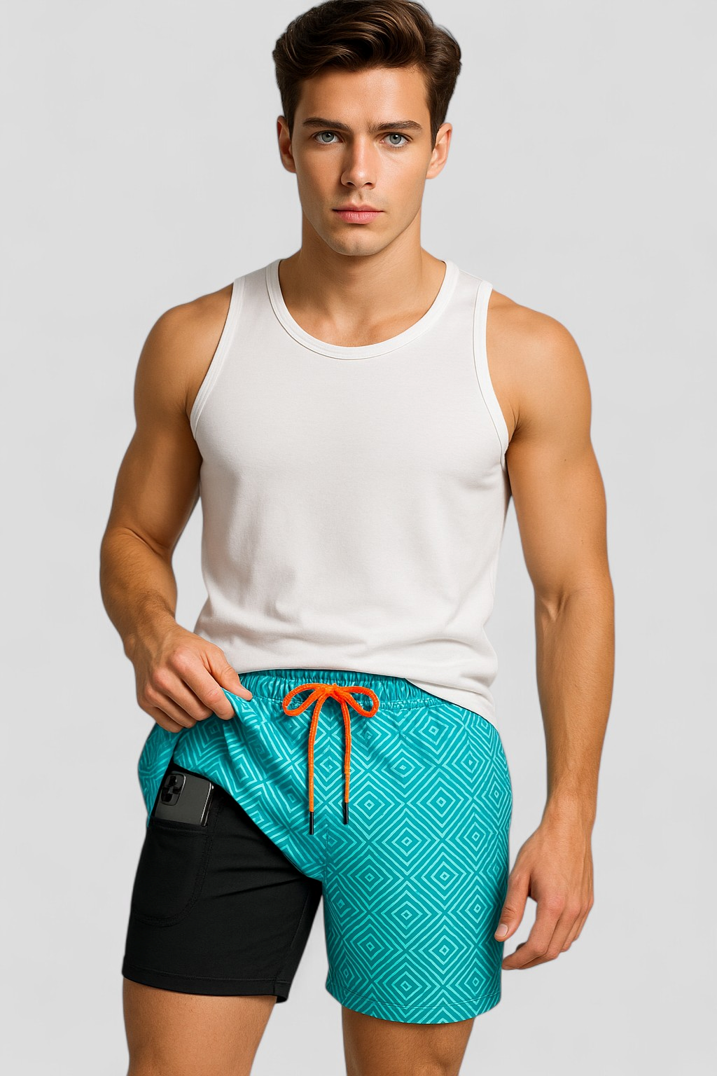 Cesare | Costume Uomo Asciugatura Rapida con Tasche - - abbigliamento mare cintura con cordino costume da bagno costume da bagno rapido costume da bagno uomo costume elegante costume per attività acquatiche nuoto e sport acquatici shorts da nuoto tasca interna costume - Concept Palermo