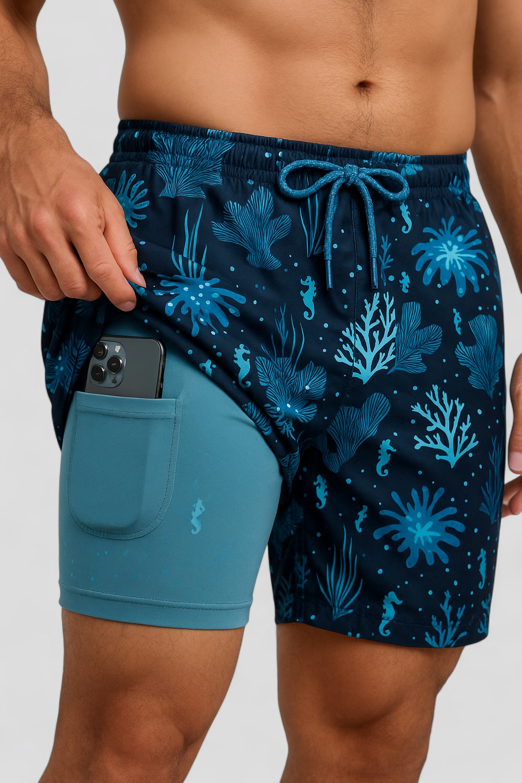 Cesare | Costume Uomo Asciugatura Rapida con Tasche - - abbigliamento mare cintura con cordino costume da bagno costume da bagno rapido costume da bagno uomo costume elegante costume per attività acquatiche nuoto e sport acquatici shorts da nuoto tasca interna costume - Concept Palermo
