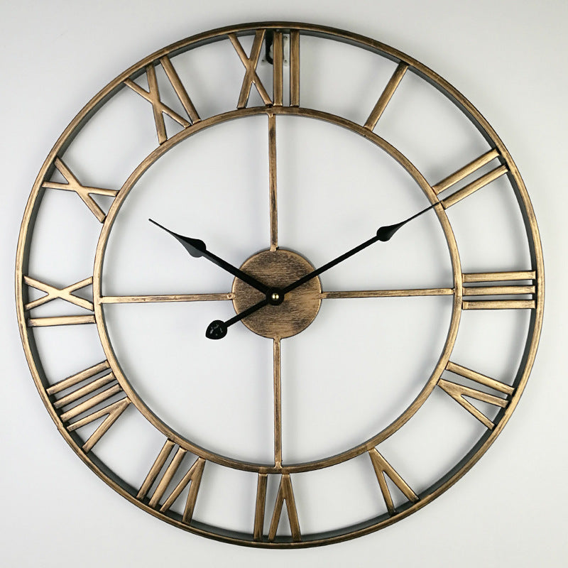 Grande orologio da parete retrò in ferro | Orologio da parete classico: migliora l'atmosfera della tua stanza con il fascino vintage - Rame - wall clocks - Concept Palermo