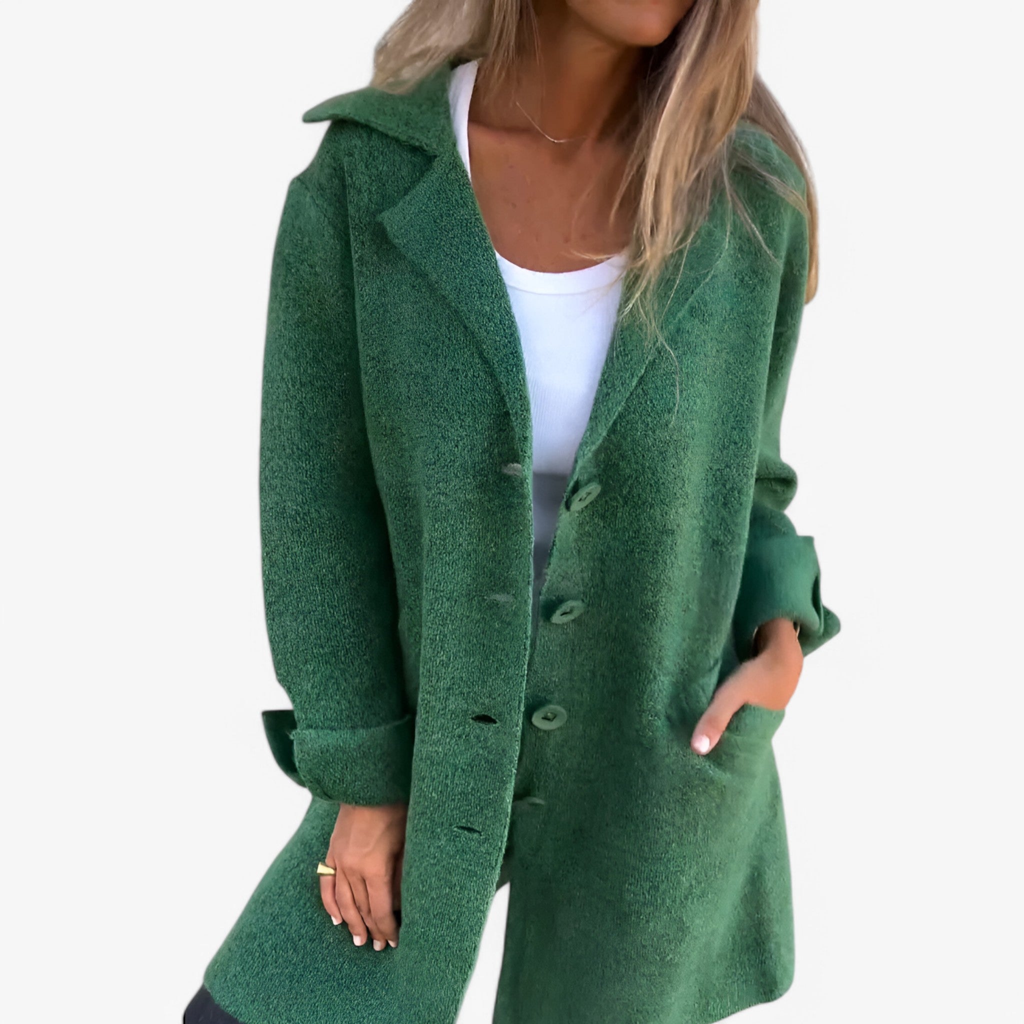 Milena | Giacca di lana - Alla moda e calda - Verde - blazer Coat WOMEN - Concept Palermo