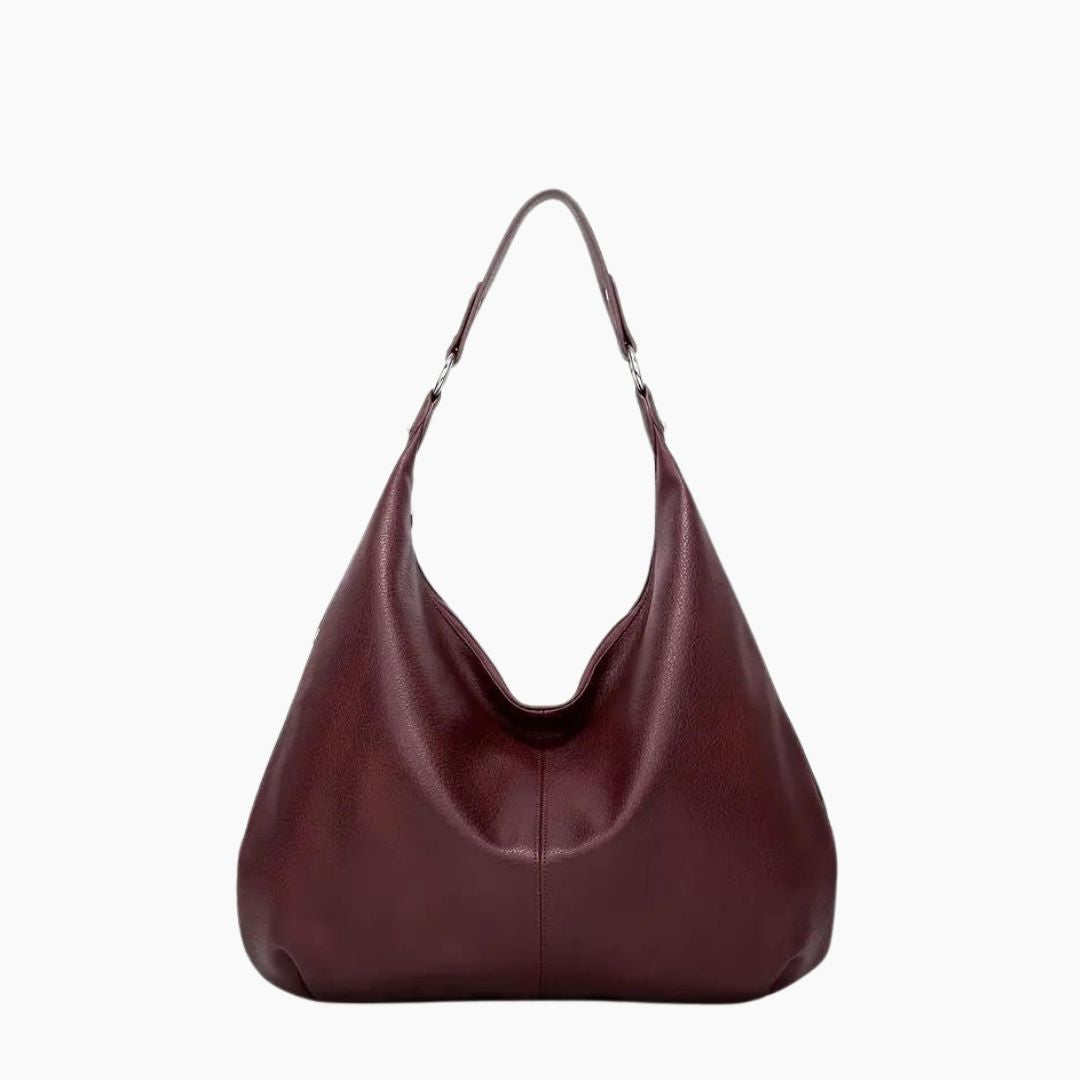 Kaia | Borsa Hobo in Pelle Vegana - Vino rosso - Bags Leather Bag women bags - Concept Palermo