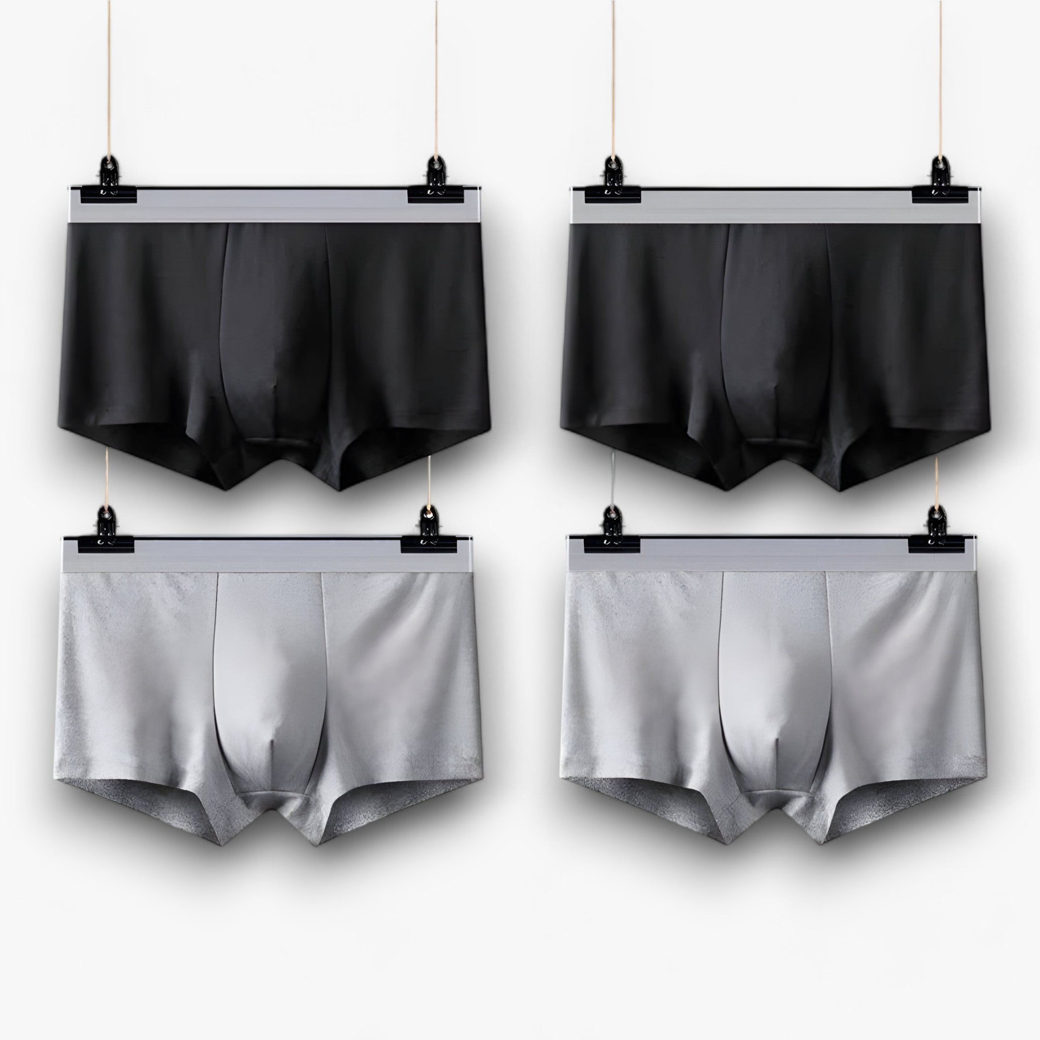 Evan | Boxer Corti Respirabili - Sexy e Confortevoli - 2 Nero - 2 Grigio - boxer briefs boxers briefs men's underwear - Concept Palermo