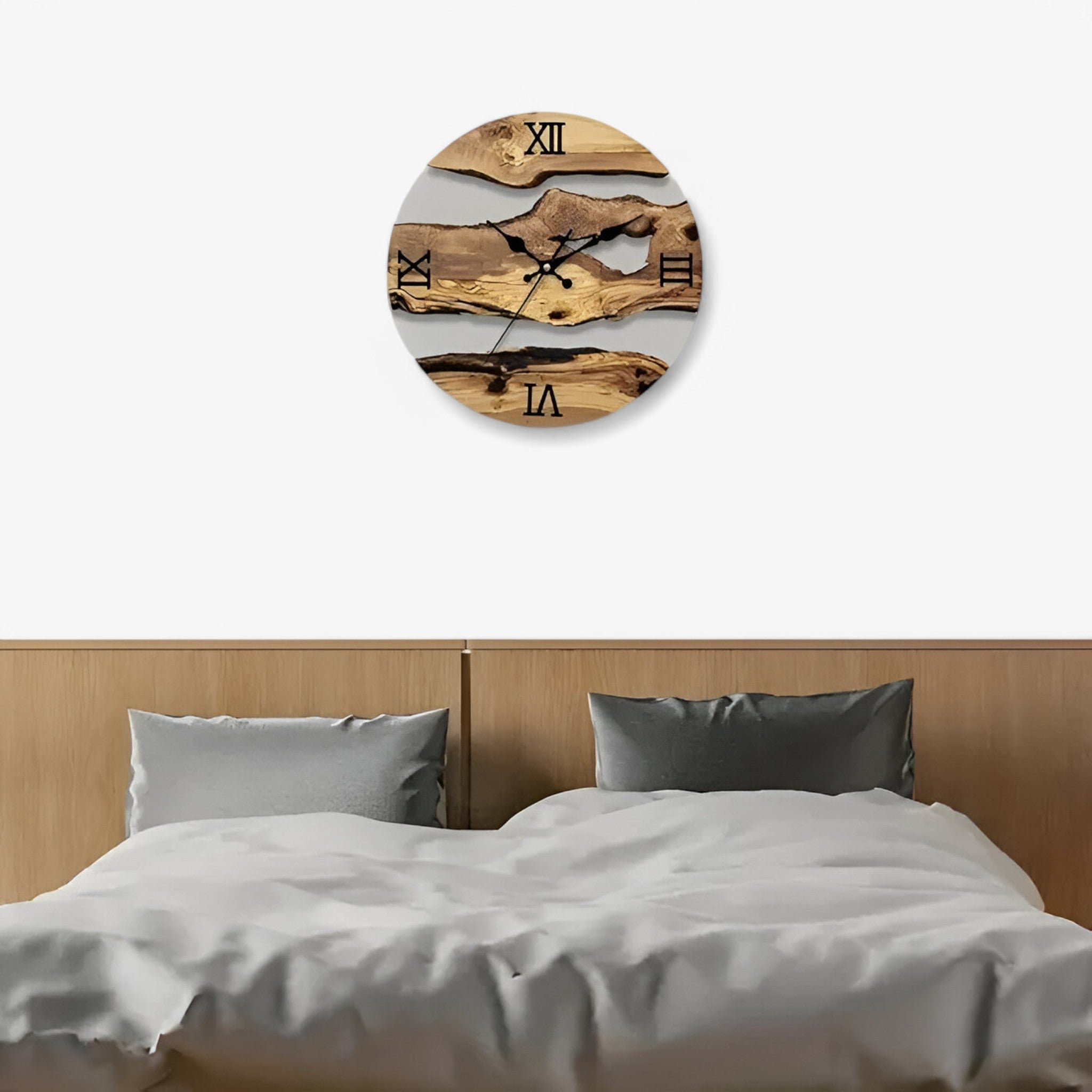 Alaric | Orologio da parete minimalista con accenti in legno - - P277 wall clock - Concept Palermo