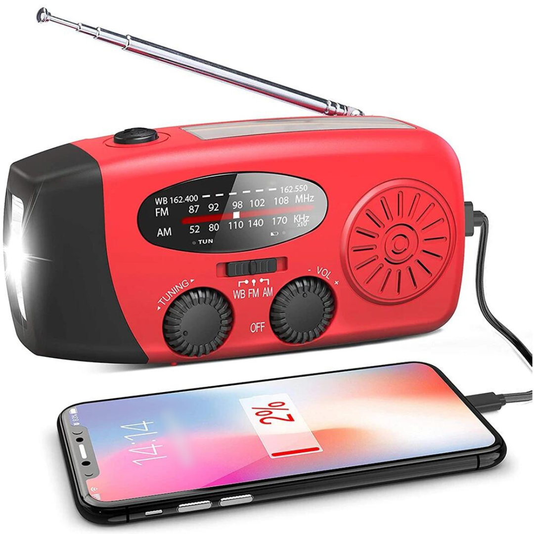SolarSafe - Radio di emergenza e torcia solare e a manovella! - - Nieuw binnen-tag - Concept Palermo