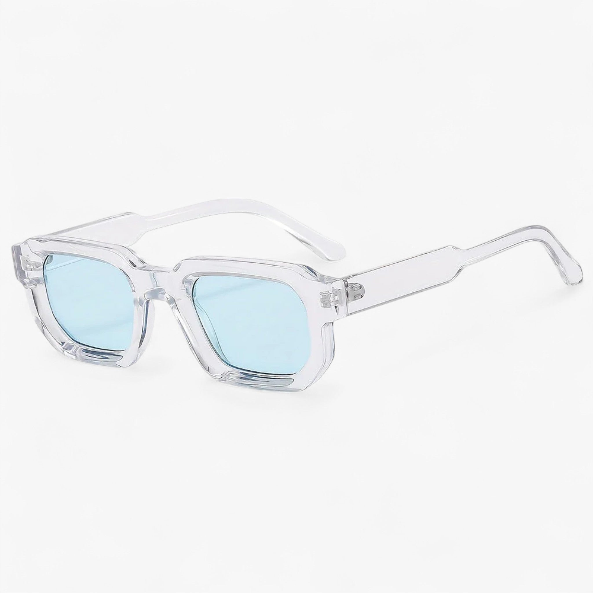 Occhiali da sole retro nuovi con montatura quadrata per uomini - Montatura blu trasparente con lente tonda completa - Fashion Sunglasses Sunglasses - Concept Palermo