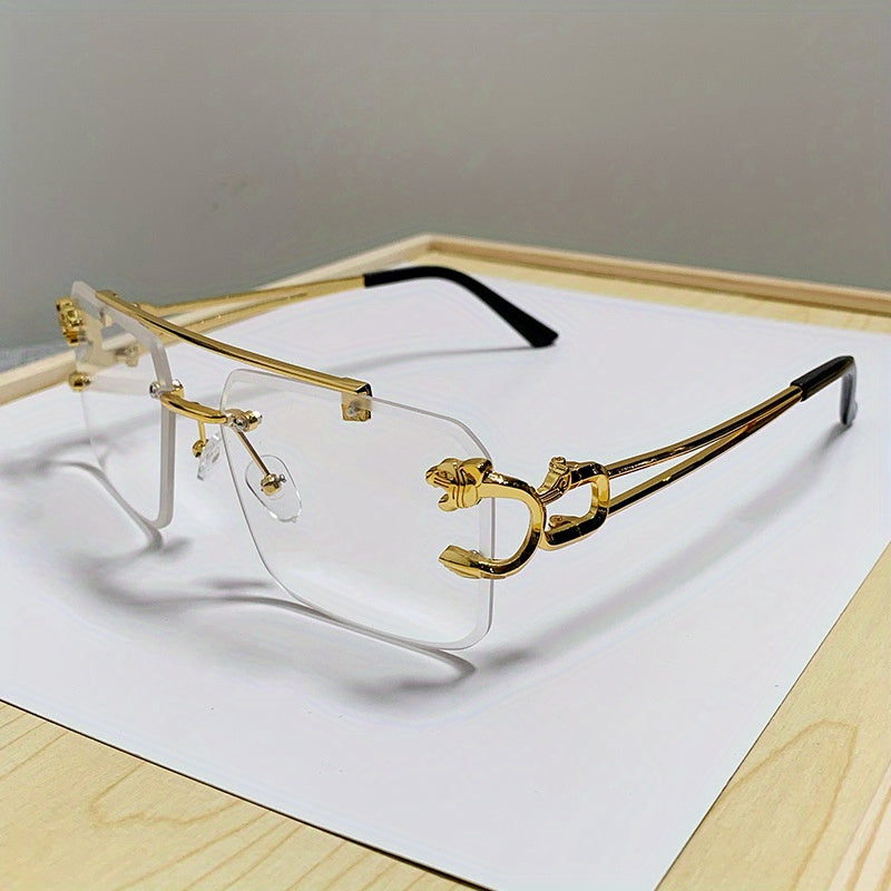 1 paio di occhiali da sole quadrati alla moda senza montatura per uomo - Bianco - Fashion Sunglasses Sunglasses - Concept Palermo