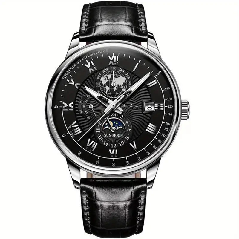 PhaseClock - Elegante orologi meccanici da uomo con un tocco di lusso - Oro Bianco Nero - - Concept Palermo