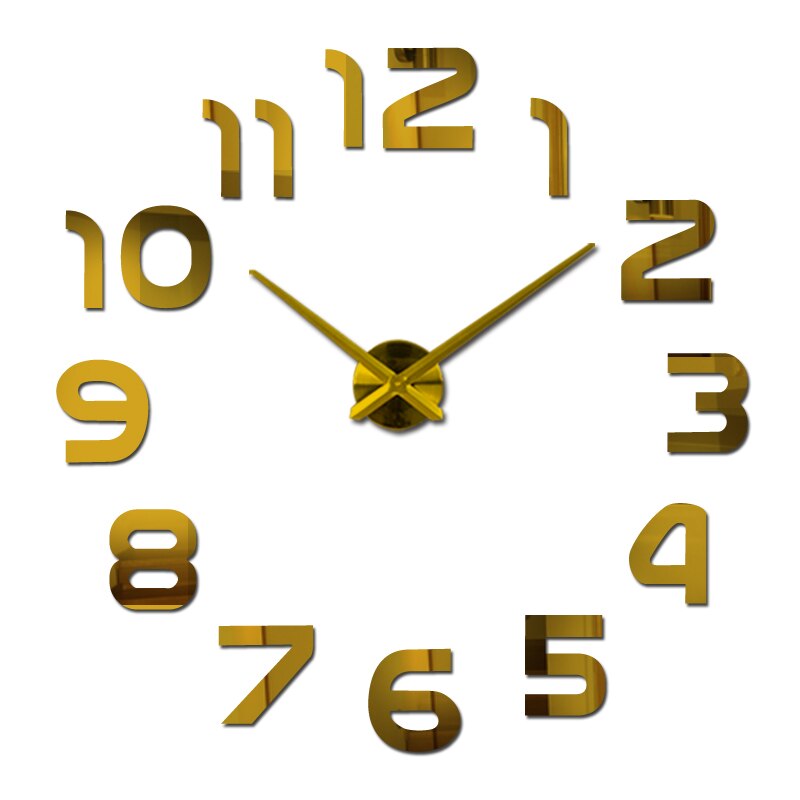 Grande orologio da parete in acrilico 3D | Modern Time Display - Aggiunge un design elegante e profondità al tuo spazio - Oro - wall clocks - Concept Palermo