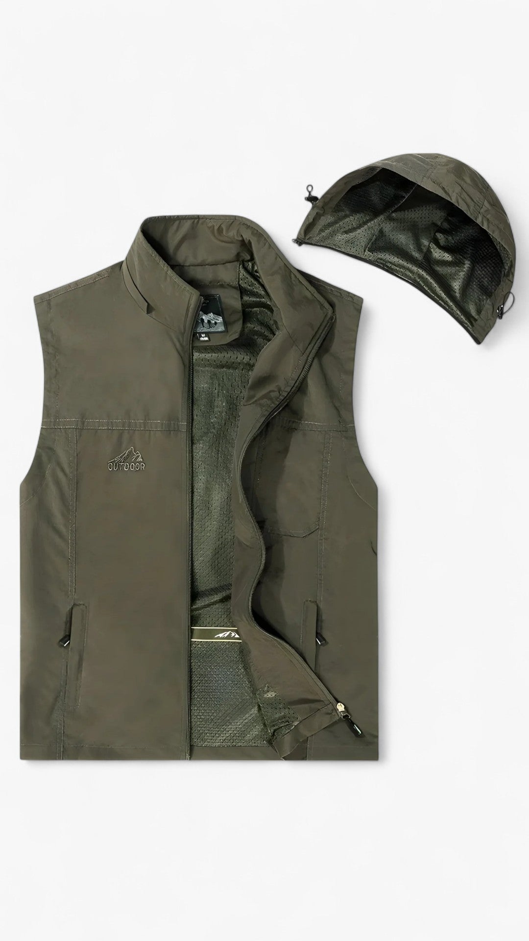 Gilet da pesca traspirante con tasche multiple - Verde - fishing vest hiking vest vests - Concept Palermo