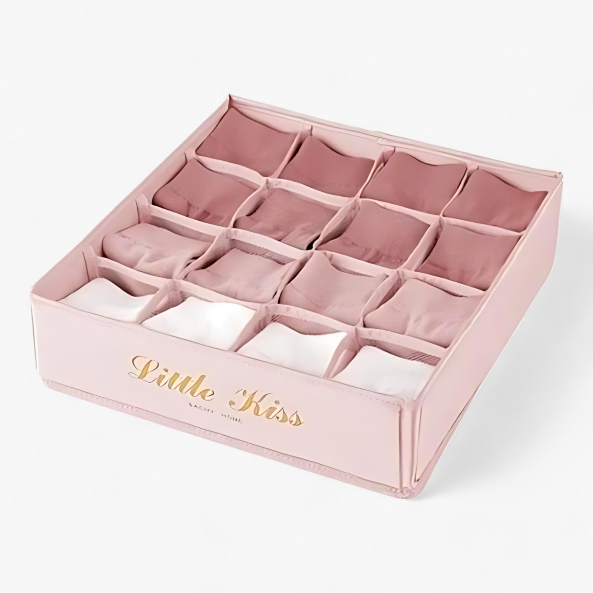 Organizzatore per guardaroba | Caja pieghevole per biancheria intima - Divisore per cassetti con accesso facile - 16 scomparti rosa - wardrobe organizer - Concept Palermo