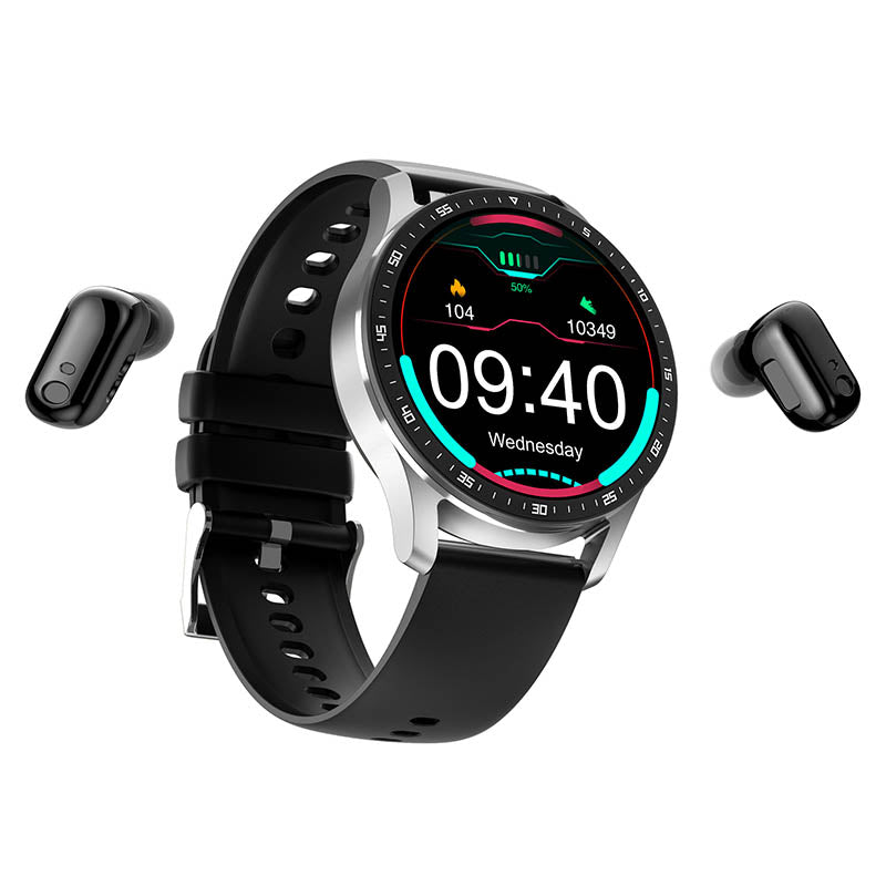 WatchPods | Orologio smart innovativo con cuffie di alta qualità (Compatibile con iPhone e Android) - Argento - alle producten collectie heren heren trui horloge mode - Concept Palermo
