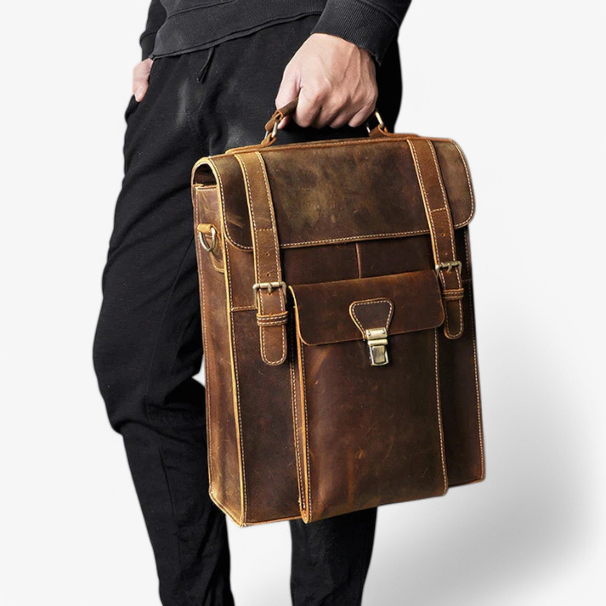 Vittorio | Zaino e valigetta in pelle di lusso - - - Concept Palermo