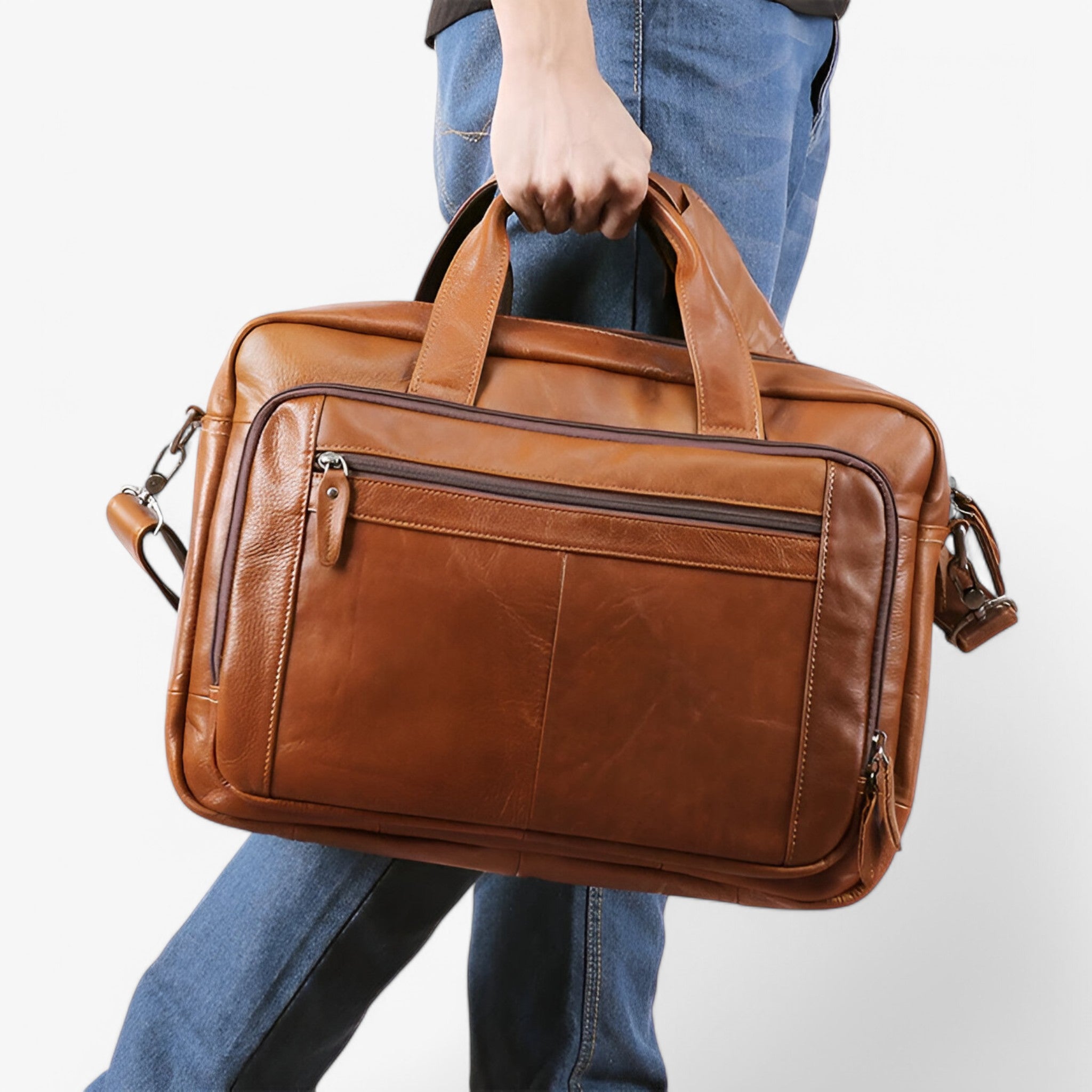 Theo | Borsa per Laptop in Pelle con Tracolla - - - Concept Palermo