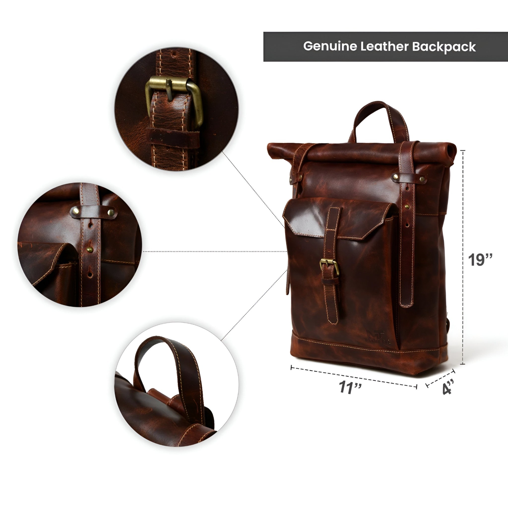 Zaino Roll-Top marrone Saddleback - - - Concept Palermo