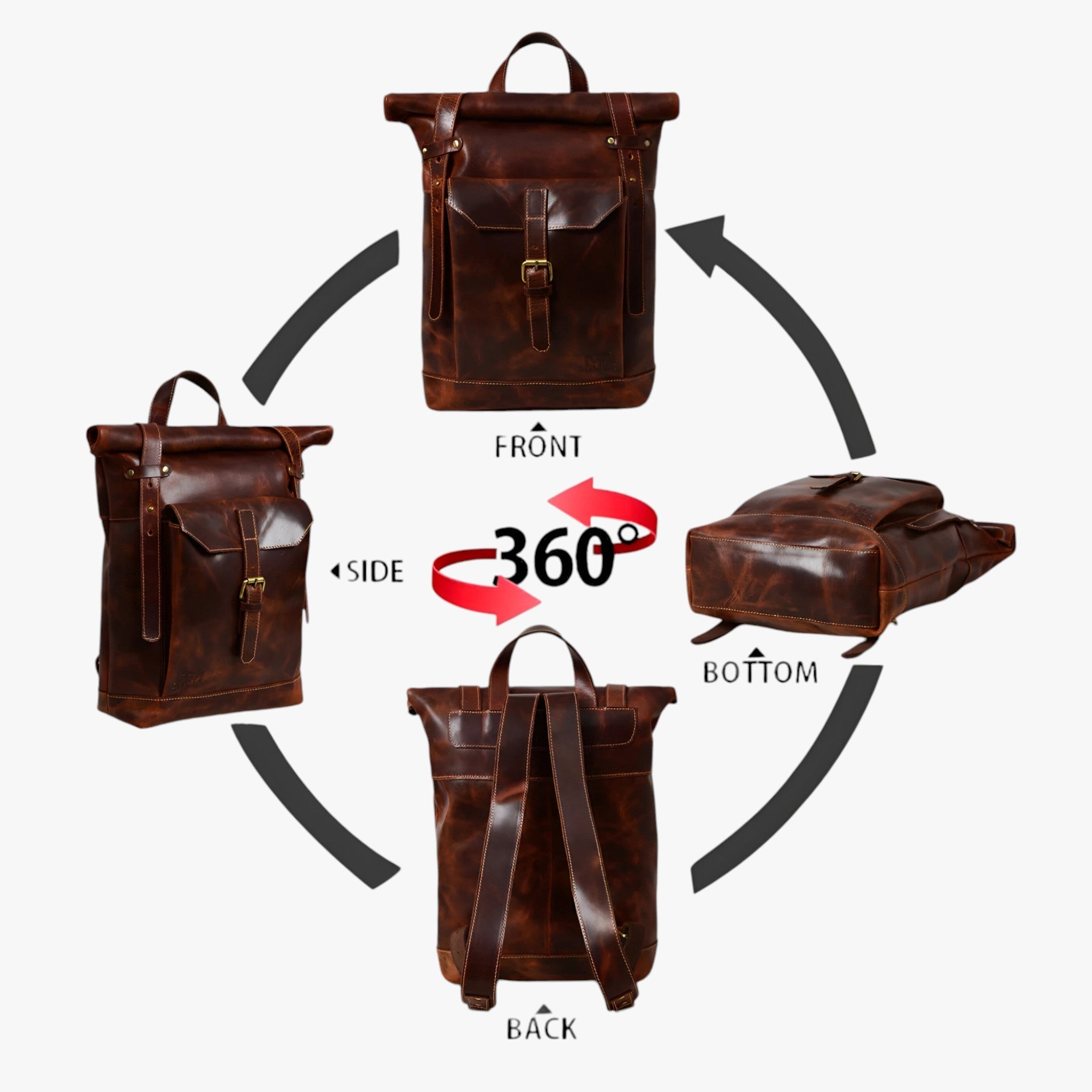 Zaino Roll-Top marrone Saddleback - - - Concept Palermo