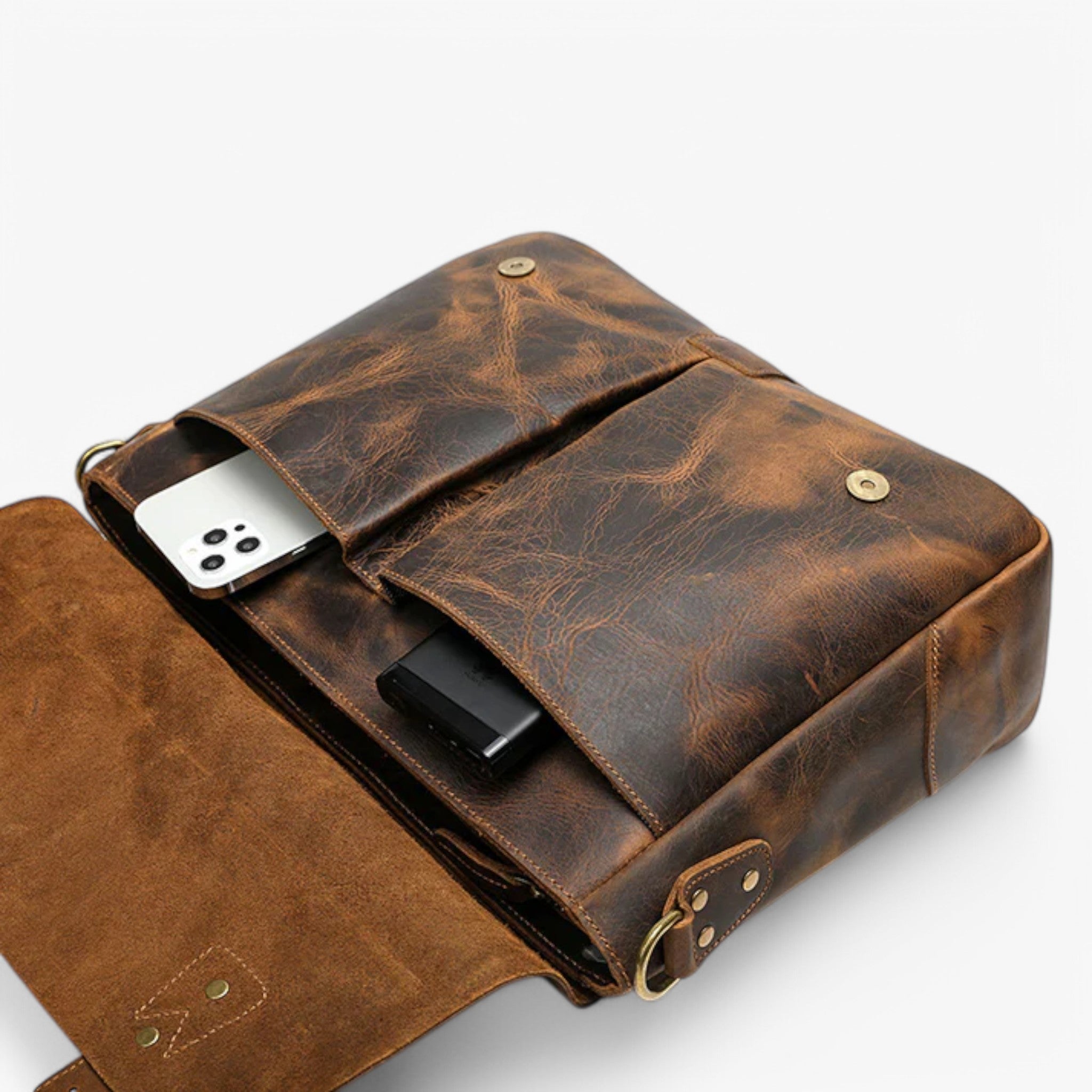 Matteo | Borsa a tracolla in pelle vintage - - - Concept Palermo