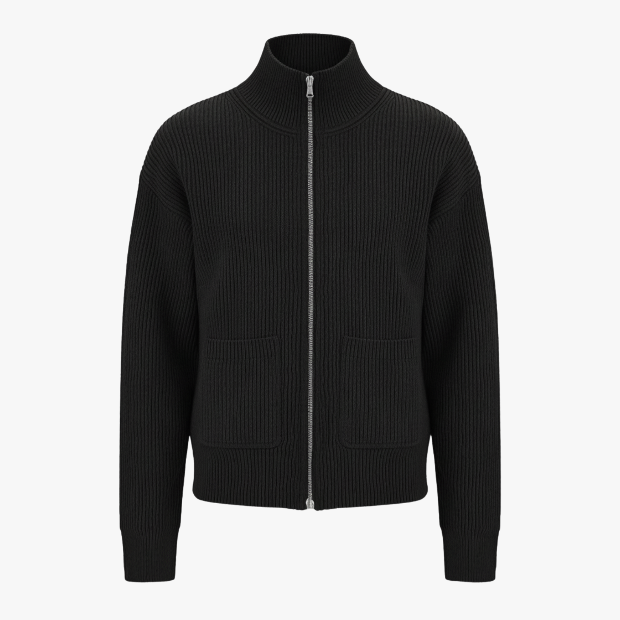 Luca | Maglione Uomo Elegante a Zip Casual - Nero - abbigliamento quotidiano abiti smart-casual cappotto di maglia maglione a maglia maglione a zip maglione casual maglione con cerniera maglione elegante maglione estivo moda maschile - Concept Palermo