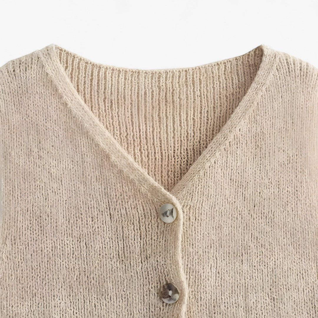Mirriam | Gilet in maglia beige - - vests - Concept Palermo