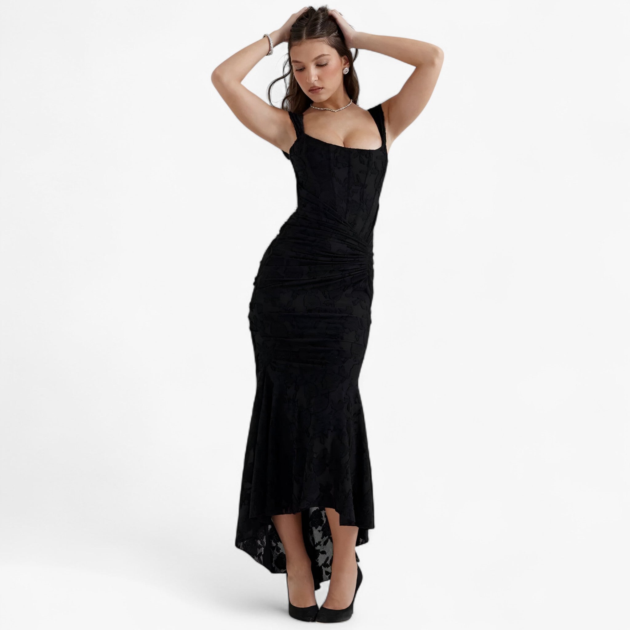 Clara | Abito midi aderente – Vestibilità elegante e valorizzante - Nero - - Concept Palermo