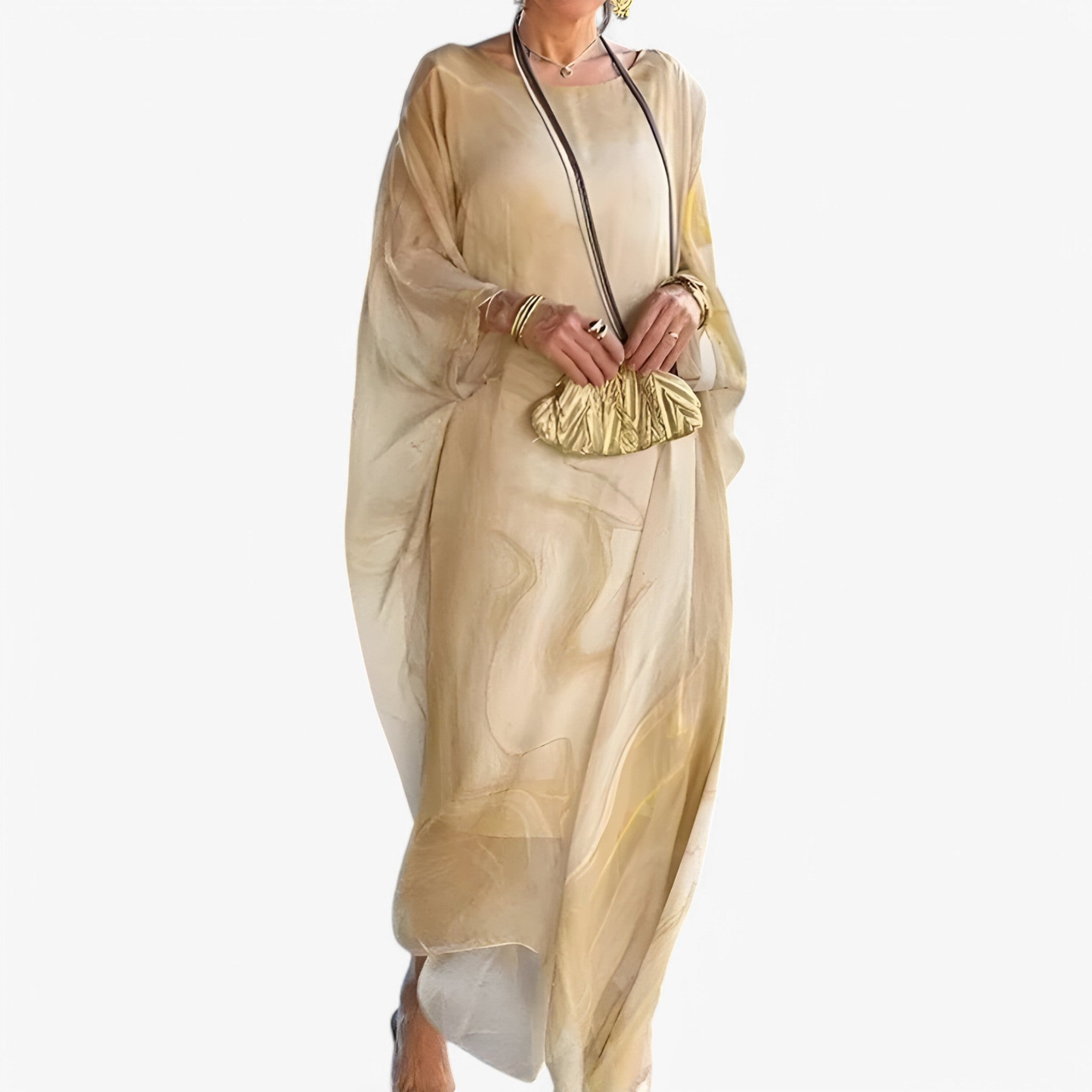 Celeste | Maxi abito in marmo - Unico ed elegante - Amarello - new - Concept Palermo