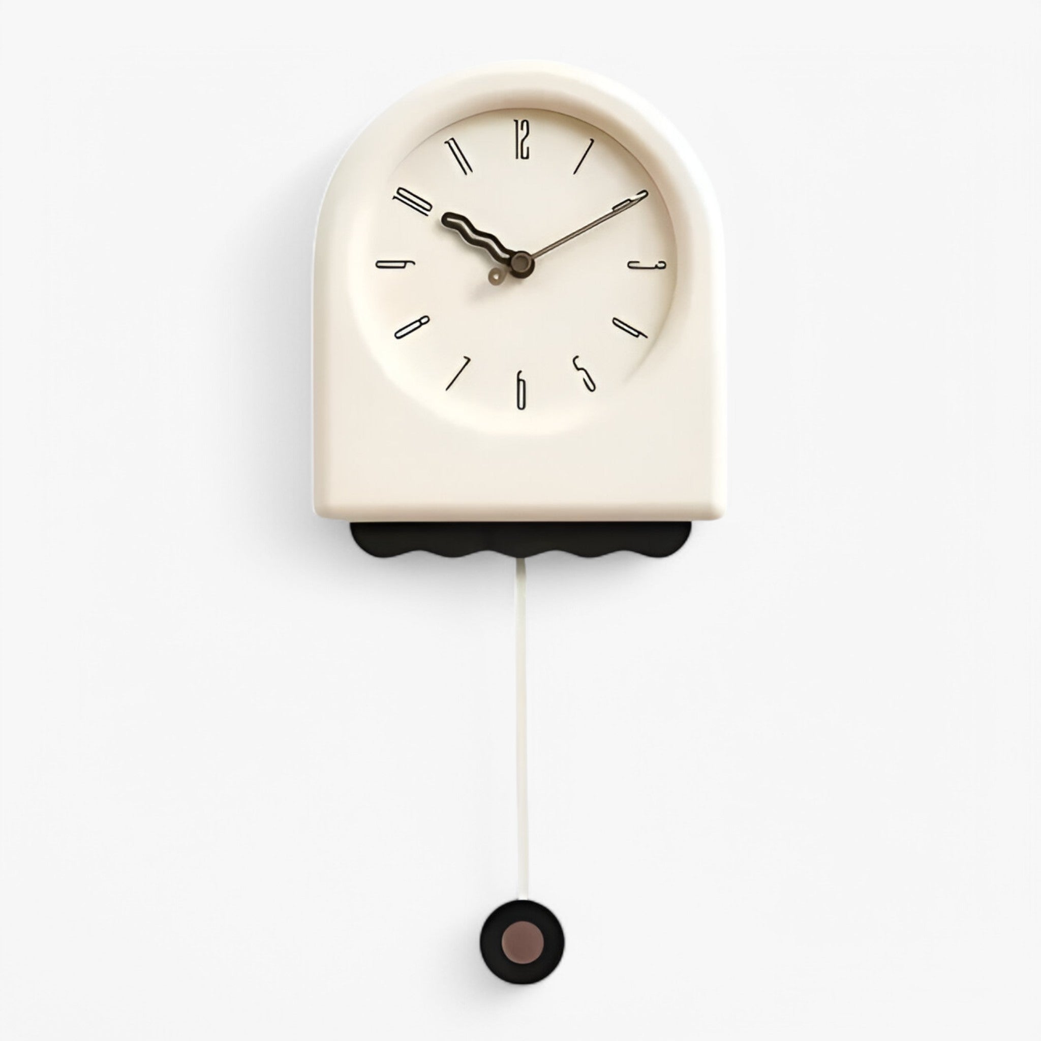 Thomas | Orologio da parete moderno con pendolo dal design essenziale - Crema con beige - P238 wall clock - Concept Palermo
