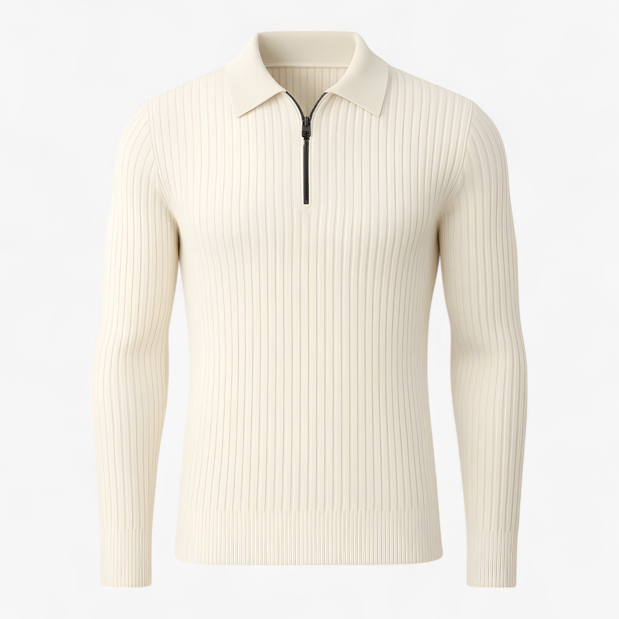 Jerry - Maglione in Merino a Mezzo Zip - Bianco - - Concept Palermo