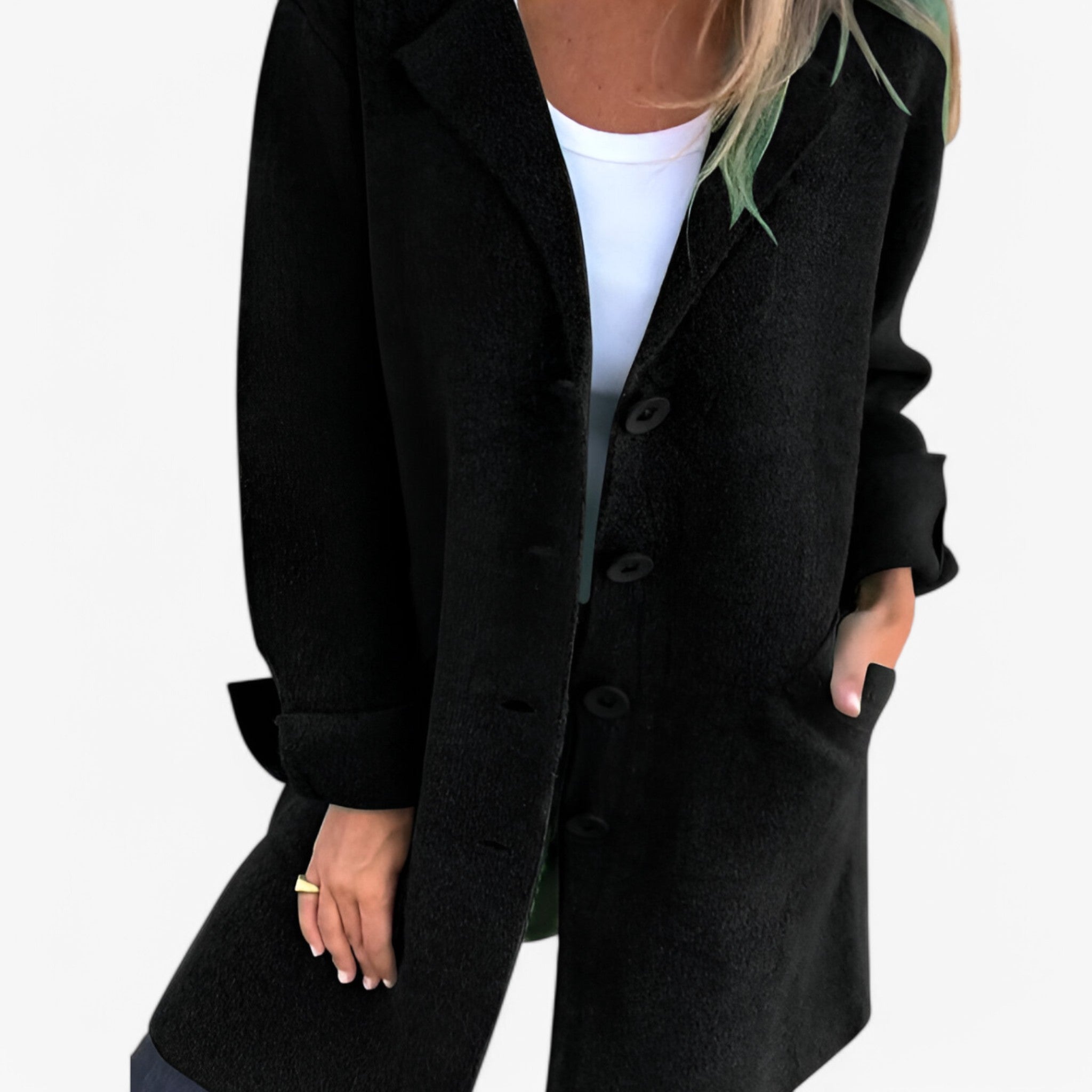 Milena | Giacca di lana - Alla moda e calda - Nero - blazer Coat WOMEN - Concept Palermo