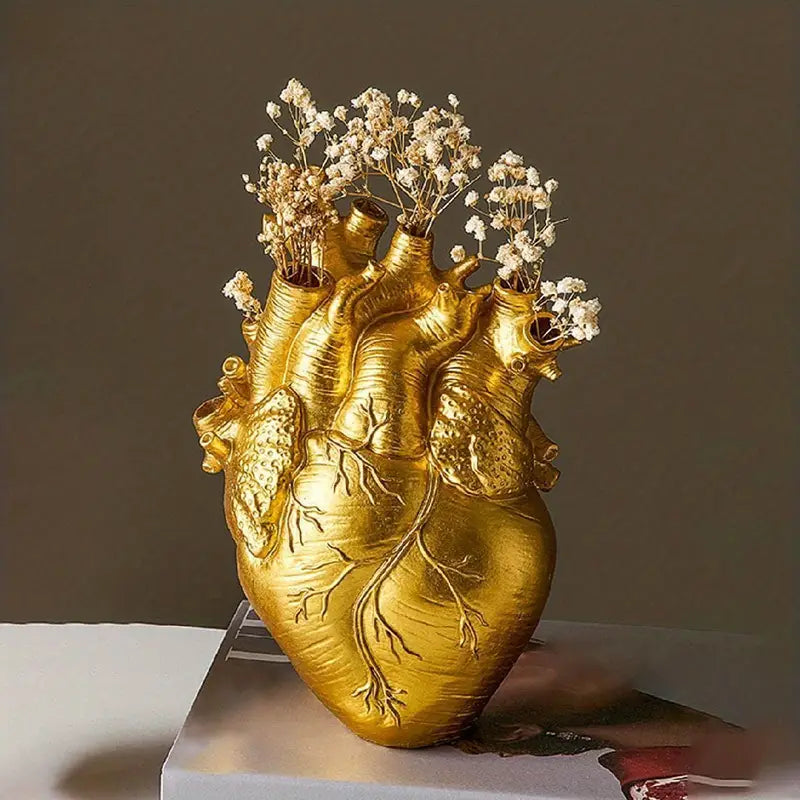 Aric - Vaso Hart in diverse colorazioni - Oro - flowers vase heart vase heart-shaped Vase - Concept Palermo