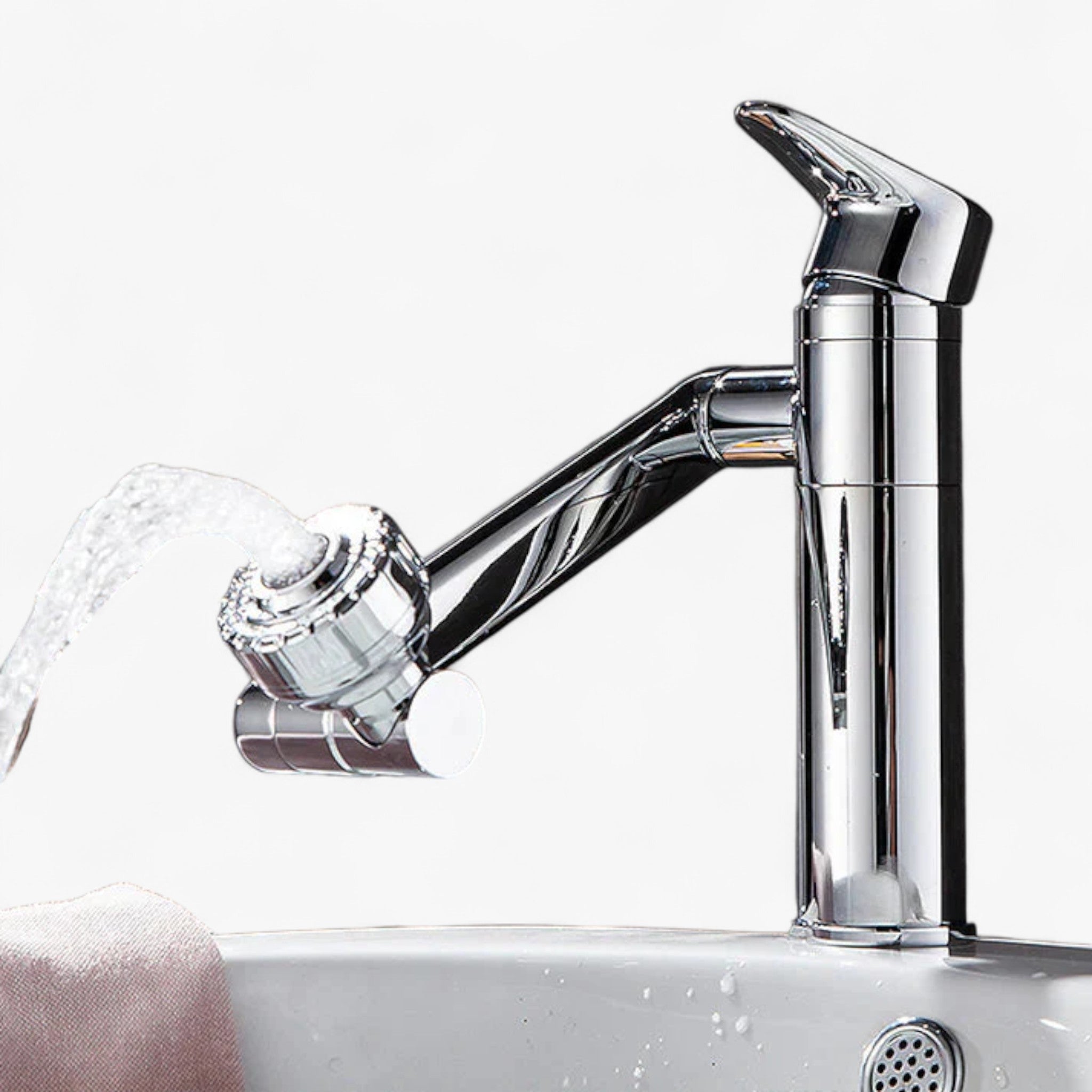 AquaTwirl | Un rubinetto moderno con funzionalità versatili - Cromo - 2 Mode Extender Faucet 360-degree rotating faucet Aerator Kitchen Sink Faucet Best Seller Convenient Faucet dual-modes water outlet faucet Faucets home Hot Sale Robotic Arm Faucet sale Swivel Extension Basin Faucet Universal Faucet - Concept Palermo