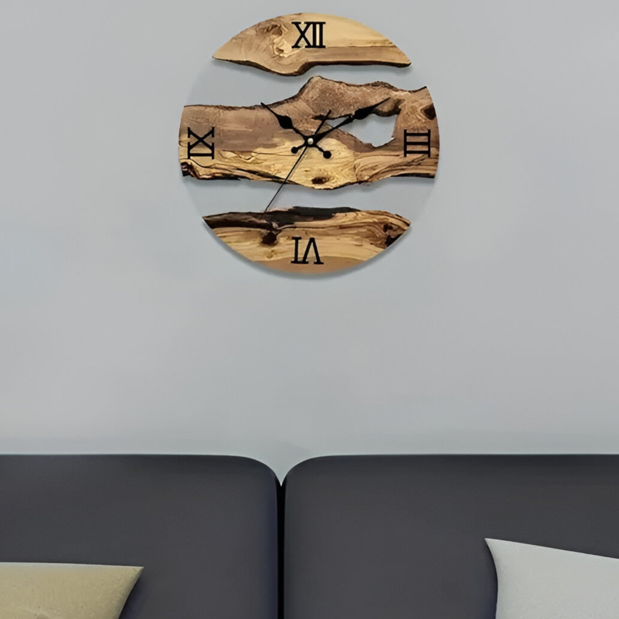 Alaric | Orologio da parete minimalista con accenti in legno - - P277 wall clock - Concept Palermo