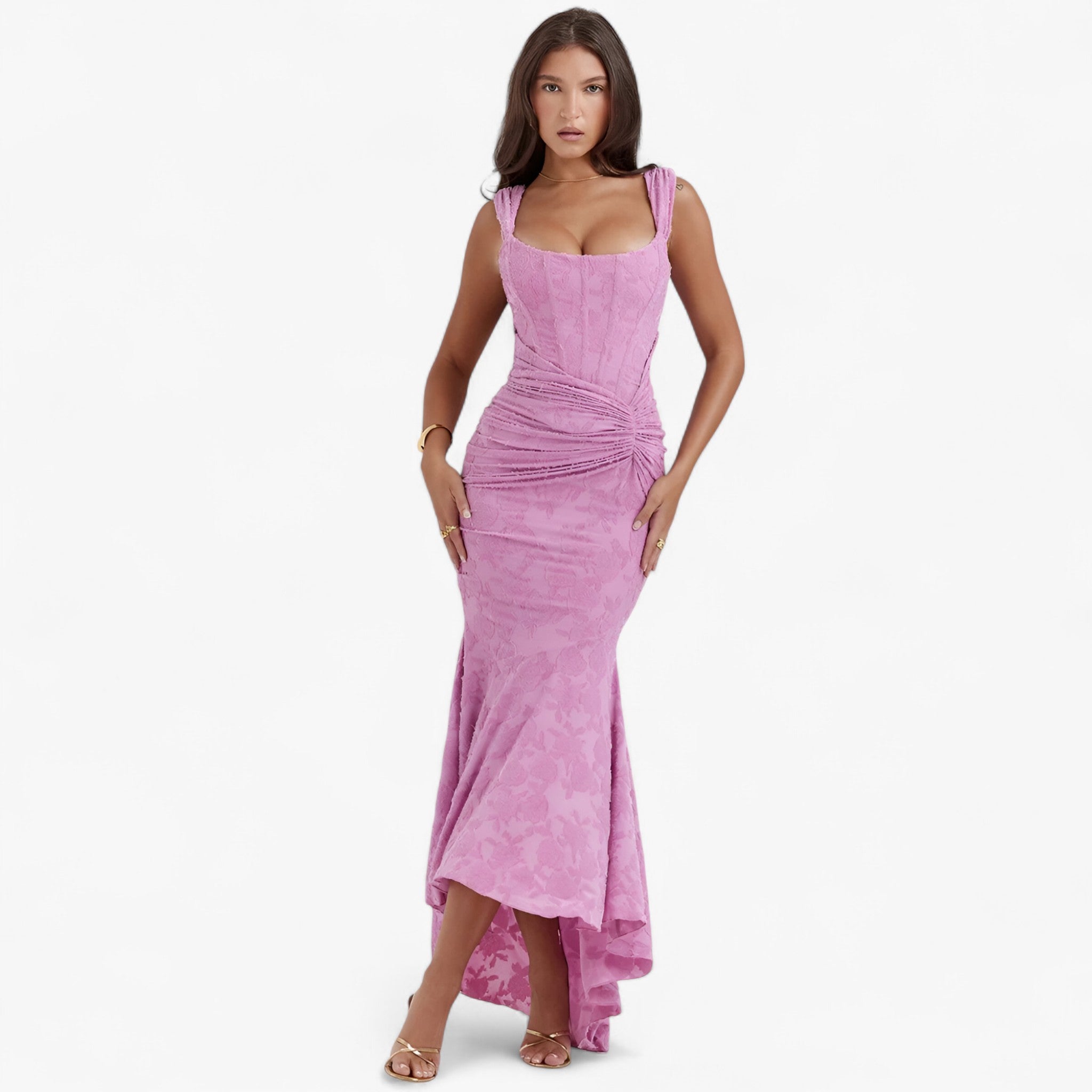 Clara | Abito midi aderente – Vestibilità elegante e valorizzante - Rosa - - Concept Palermo