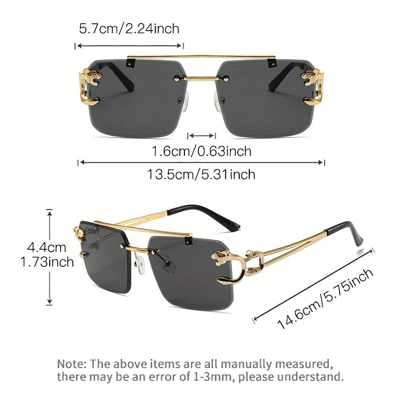 1 paio di occhiali da sole quadrati alla moda senza montatura per uomo - - Fashion Sunglasses Sunglasses - Concept Palermo