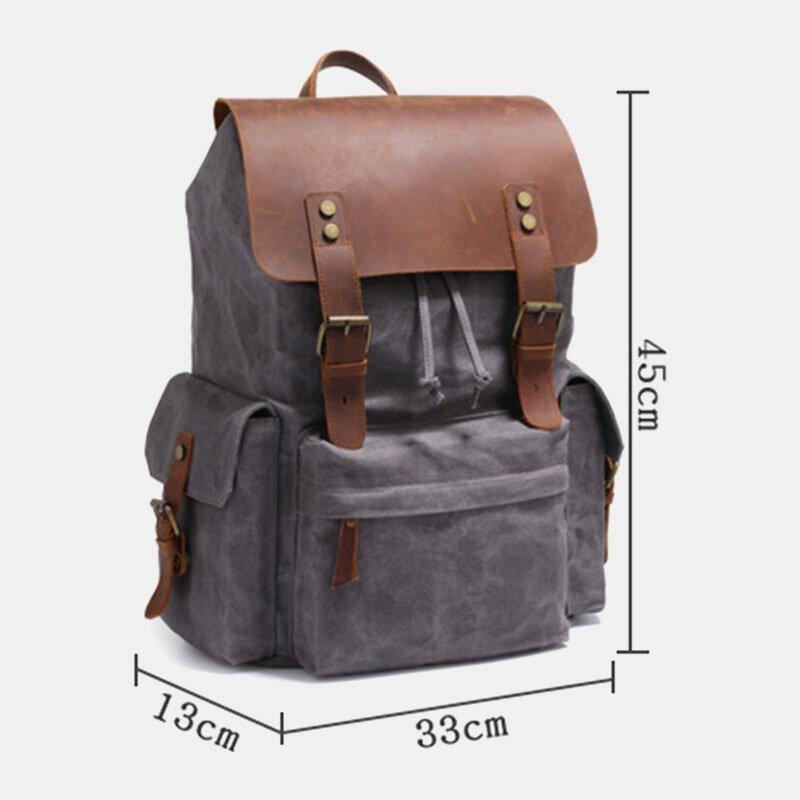 Zaino per laptop RetroRider in tela e pelle - - Backpacks - Concept Palermo