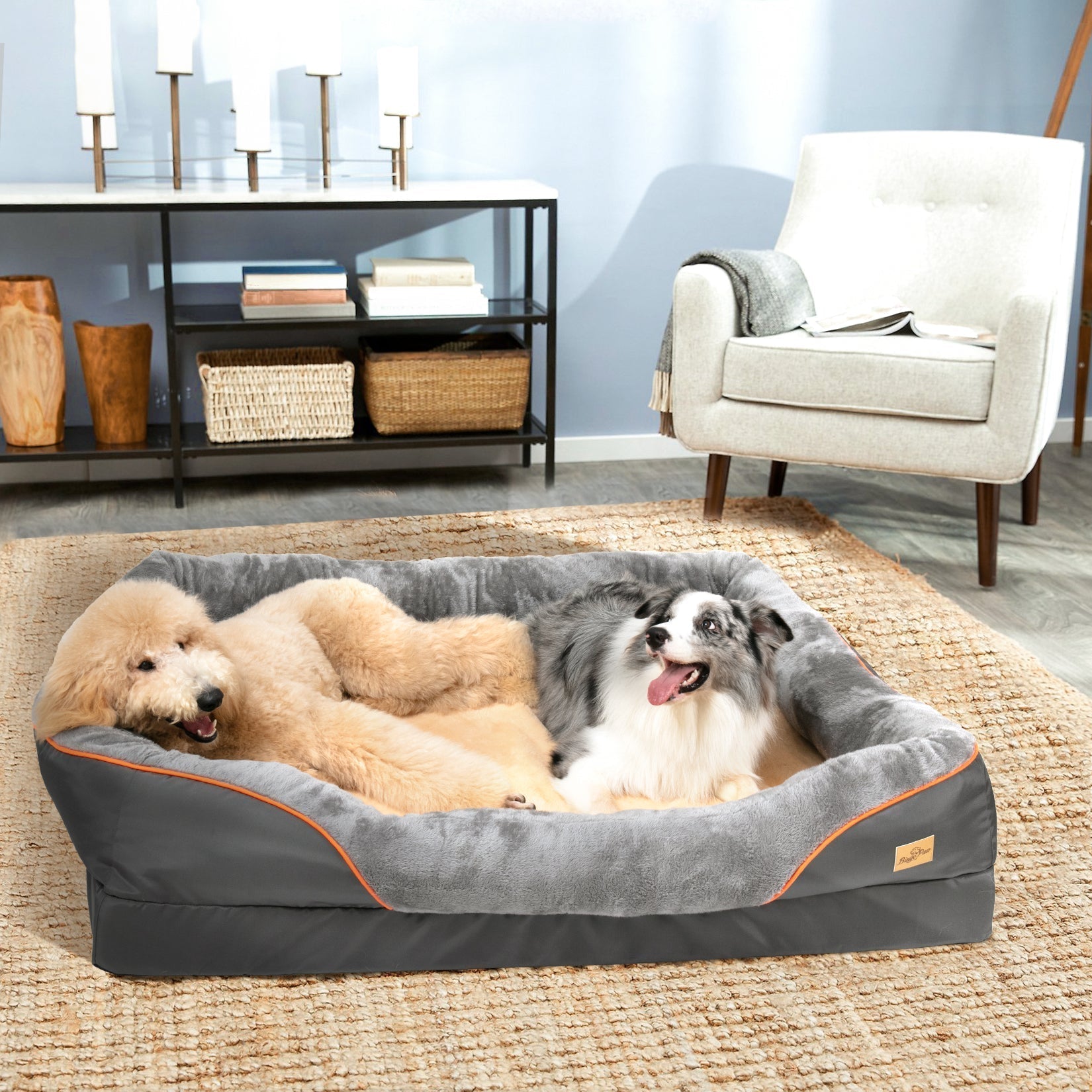 Cuscino ortopedico grande per cani - Grigio - - dog bed - Concept Palermo